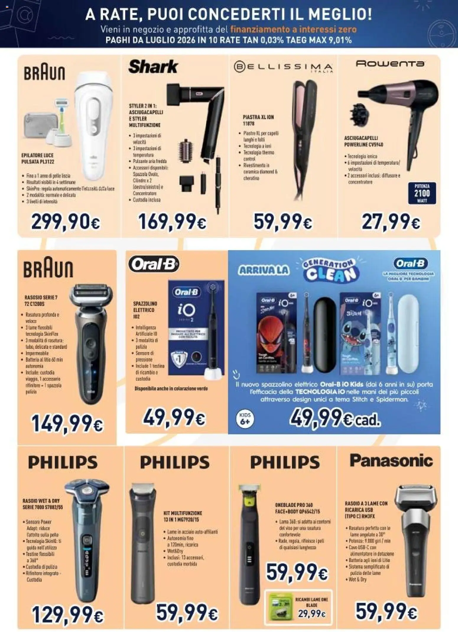 Volantino Unieuro del 03.04.2026 | Pagina: 18 | Prodotti: Spazzola, Rasoio, USB, Epilatore