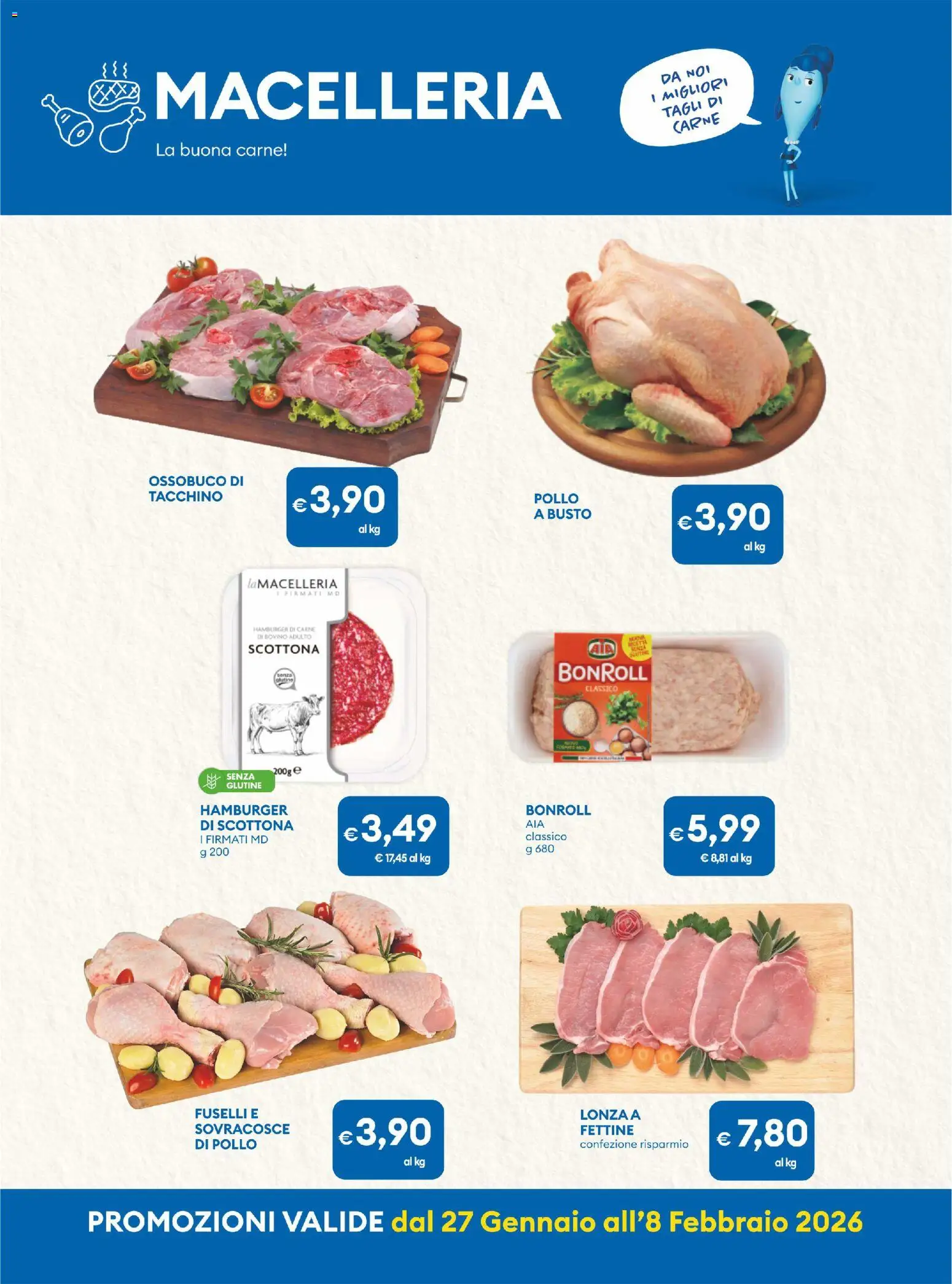 Volantino MD Discount del 27.01.2026 | Pagina: 12 | Prodotti: Bovino, Pollo, Tacchino, Ossobuco