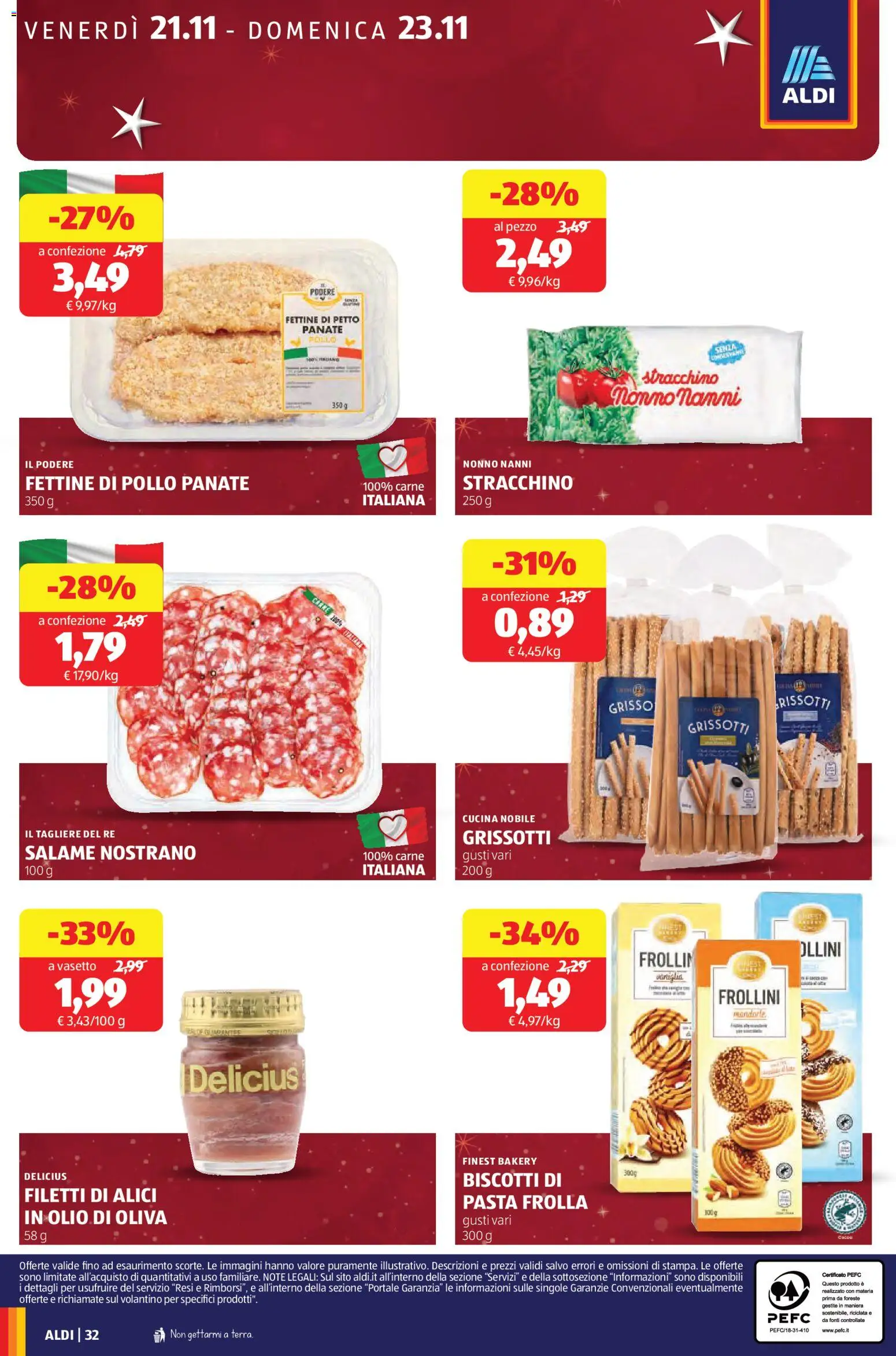 Volantino Aldi del 17.11.2025 | Pagina: 34 | Prodotti: Olio, Stracchino, Alici, Olio di Oliva