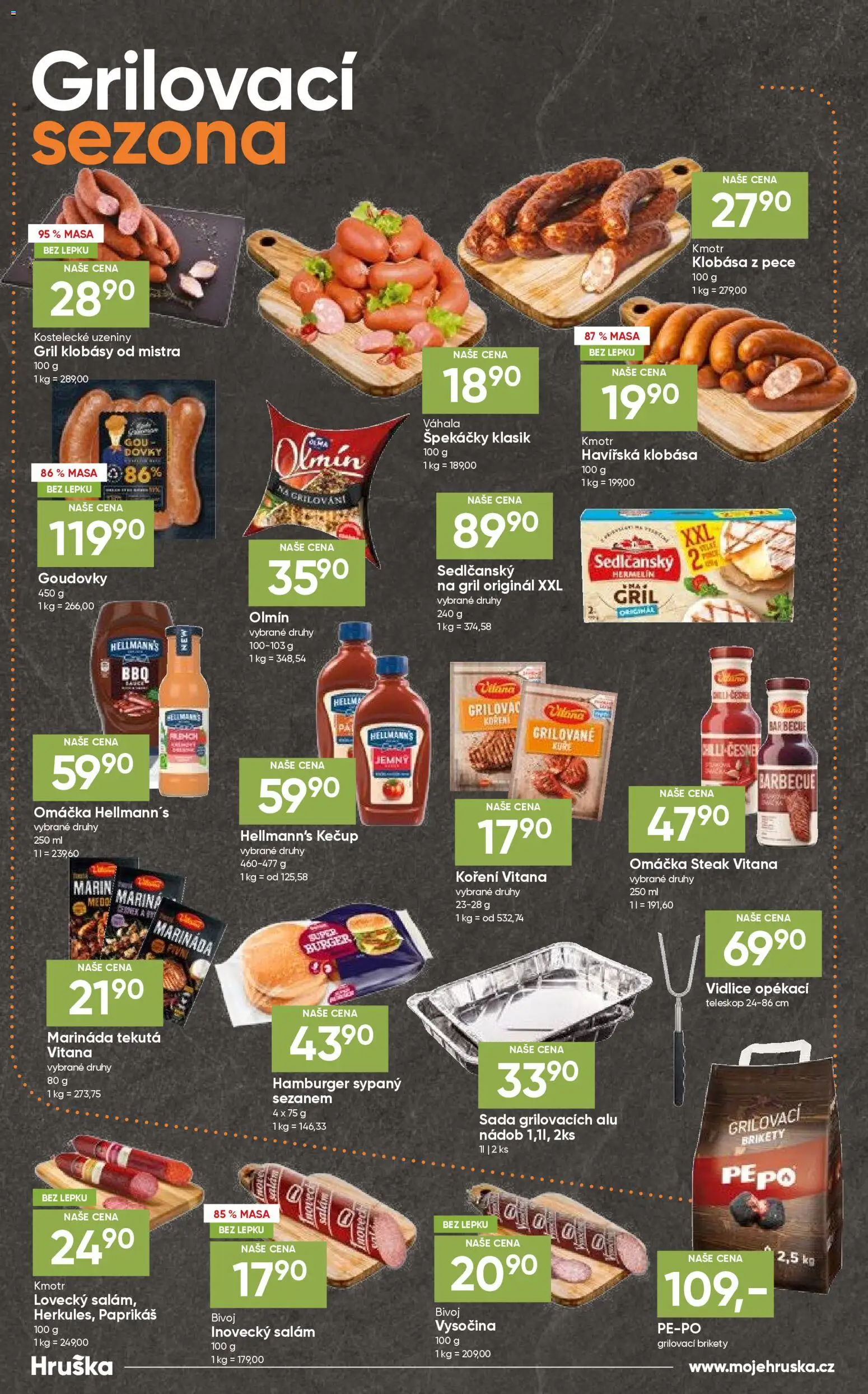 Hruška katalog od 28.04.2026 | Strana: 5 | Produkty: Brikety, Uzeniny, Gril, Hellmann's kečup