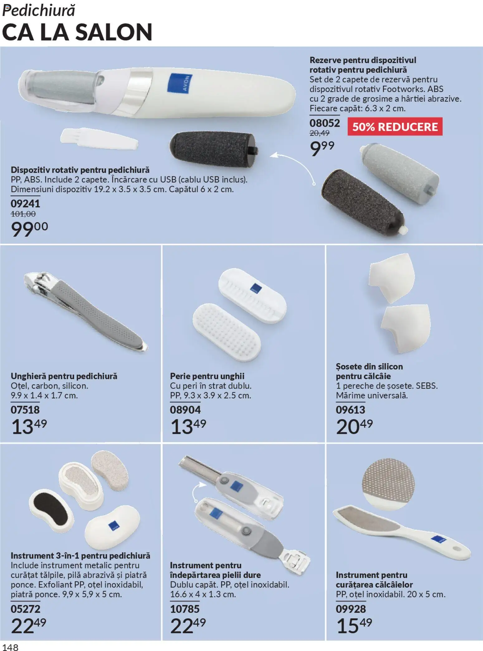 Noul catalog Avon – valabil de la 01.04.2026 | Pagină: 150 | Produse: Exfoliant, Usb, Perie, Șosete