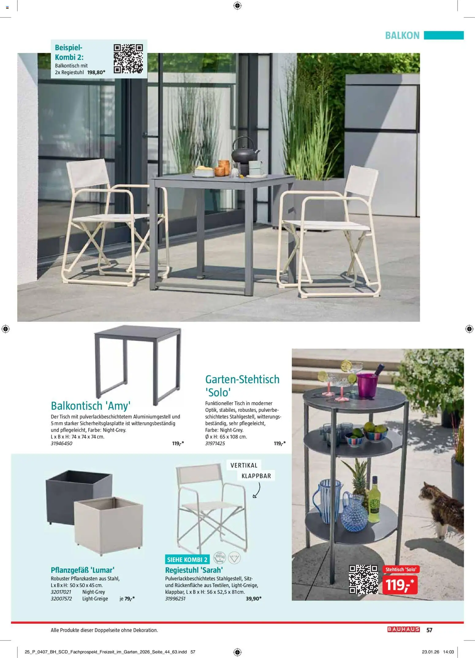 Bauhaus Freizeit im Garten – gültig ab 02.03.2026 | Seite: 57 | Produkte: Tisch