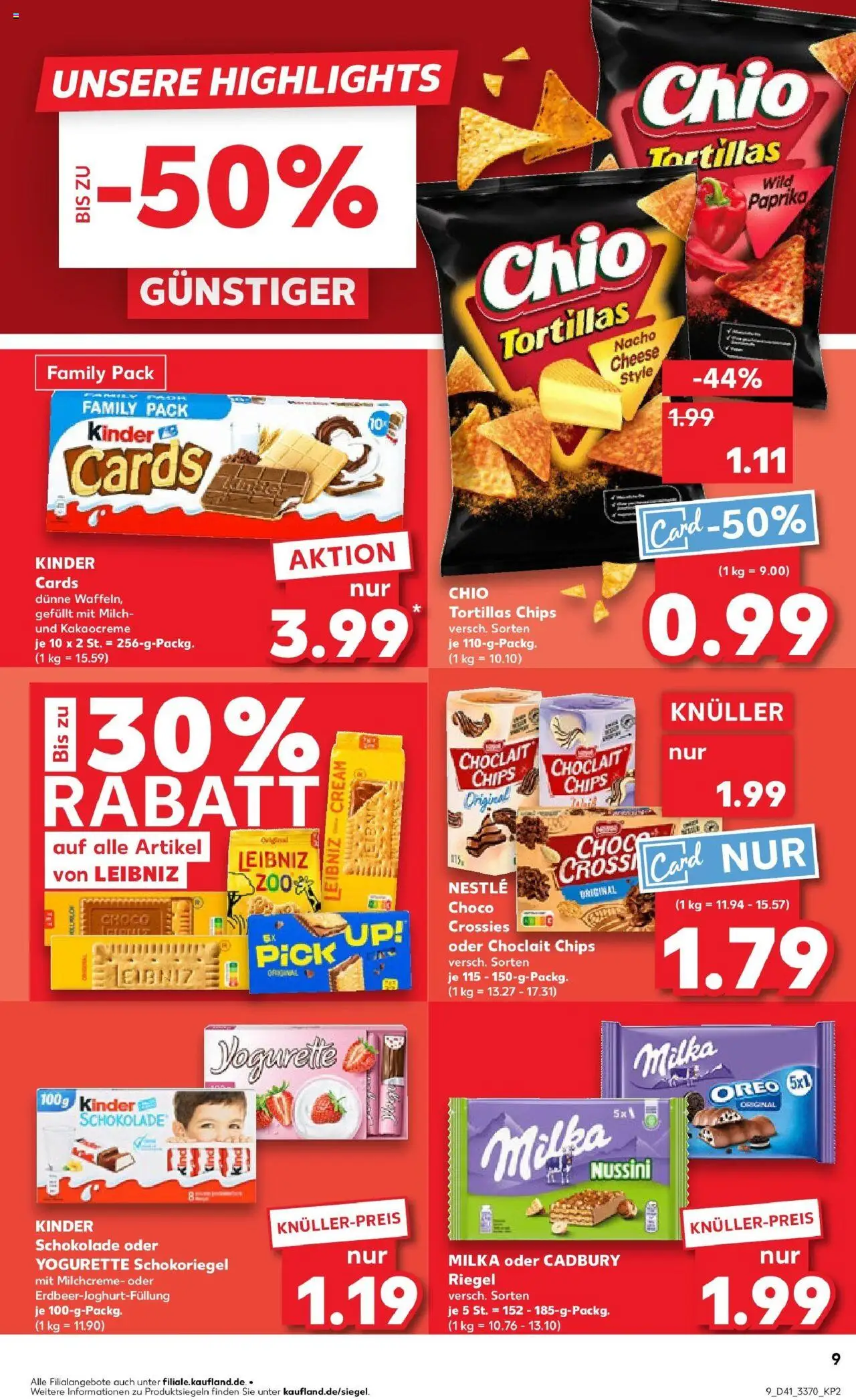 Kaufland prospekt Königs Wusterhausen	 – gültig ab 09.10.2025 | Seite: 9 | Produkte: Kinder schokolade, Yogurette, Milka, Paprika