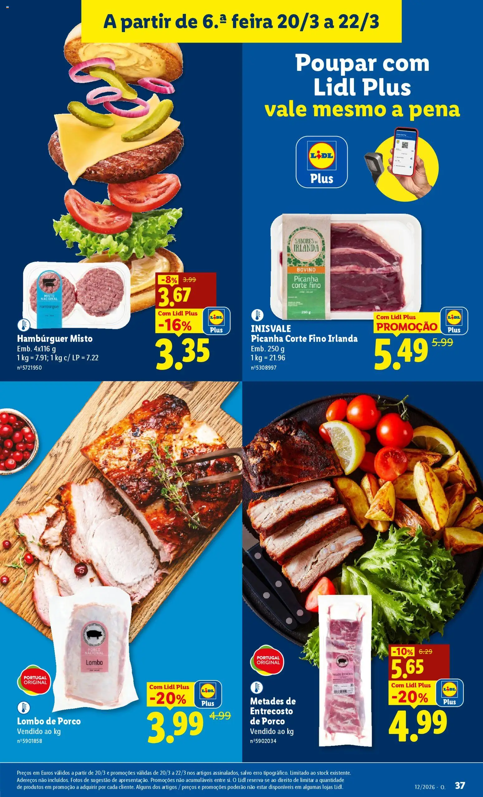 Lidl folheto │ válido de 16.03.2026 | Página: 37 | Produtos: Hambúrguer, Lombo