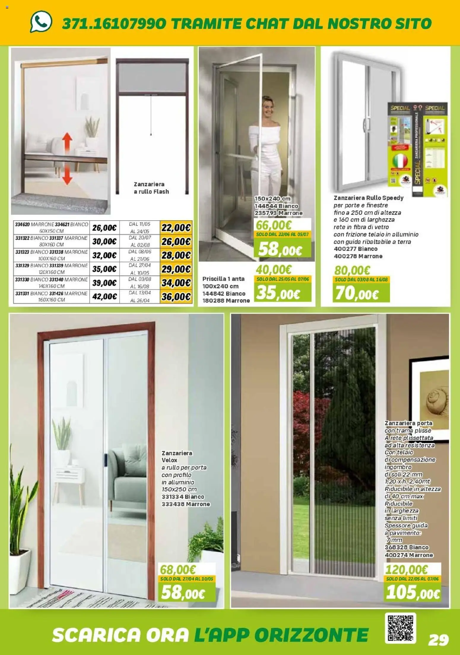 Volantino Orizzonte del 10.04.2026 | Pagina: 29 | Prodotti: Rullo, Zanzariera, Alluminio, Terra