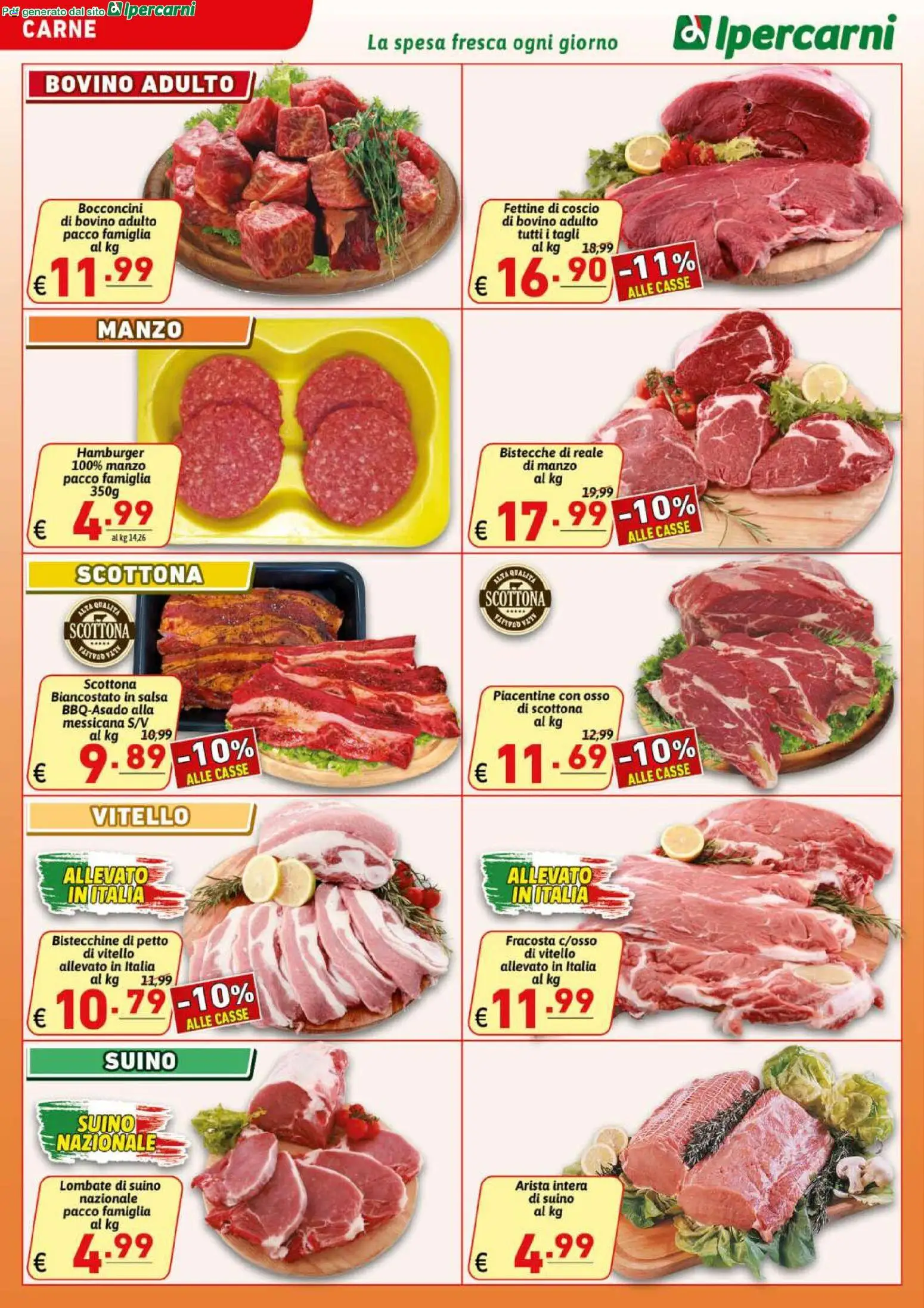 Volantino Ipercarni del 27.03.2026 | Pagina: 2 | Prodotti: Bovino, Manzo, Salsa, Hamburger