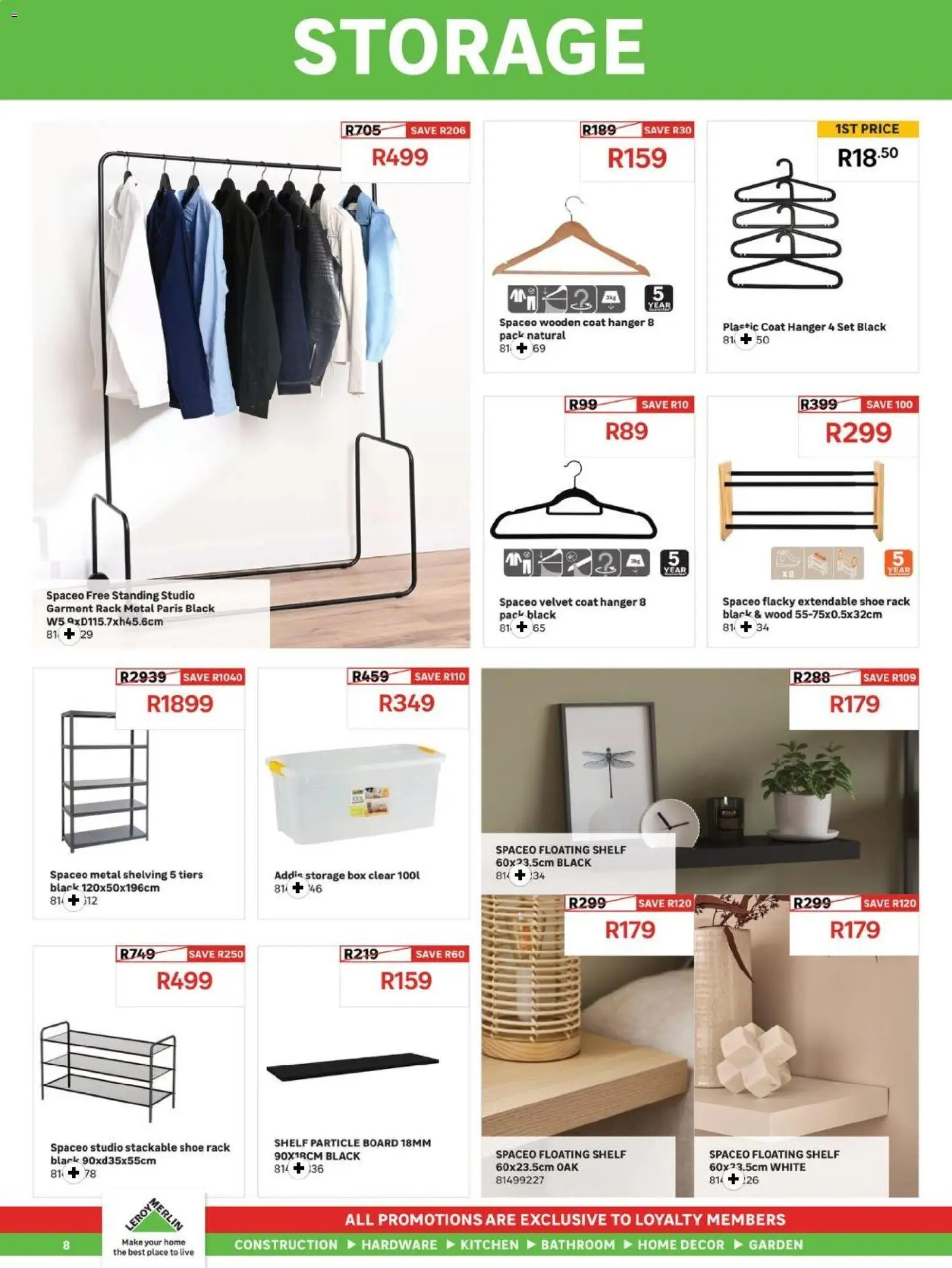 New Leroy Merlin catalogue – valid from 03.04.2026 | Page: 8 | Products: Coat, Shelf, Box, Coat hanger