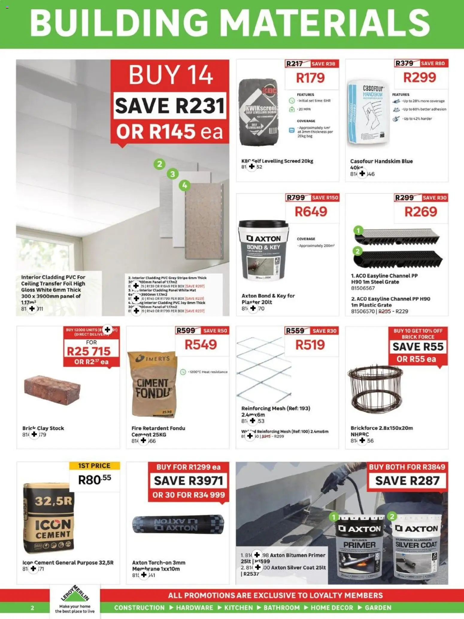 New Leroy Merlin catalogue – valid from 03.04.2026 | Page: 2 | Products: Coat, Box, Cladding, Cement