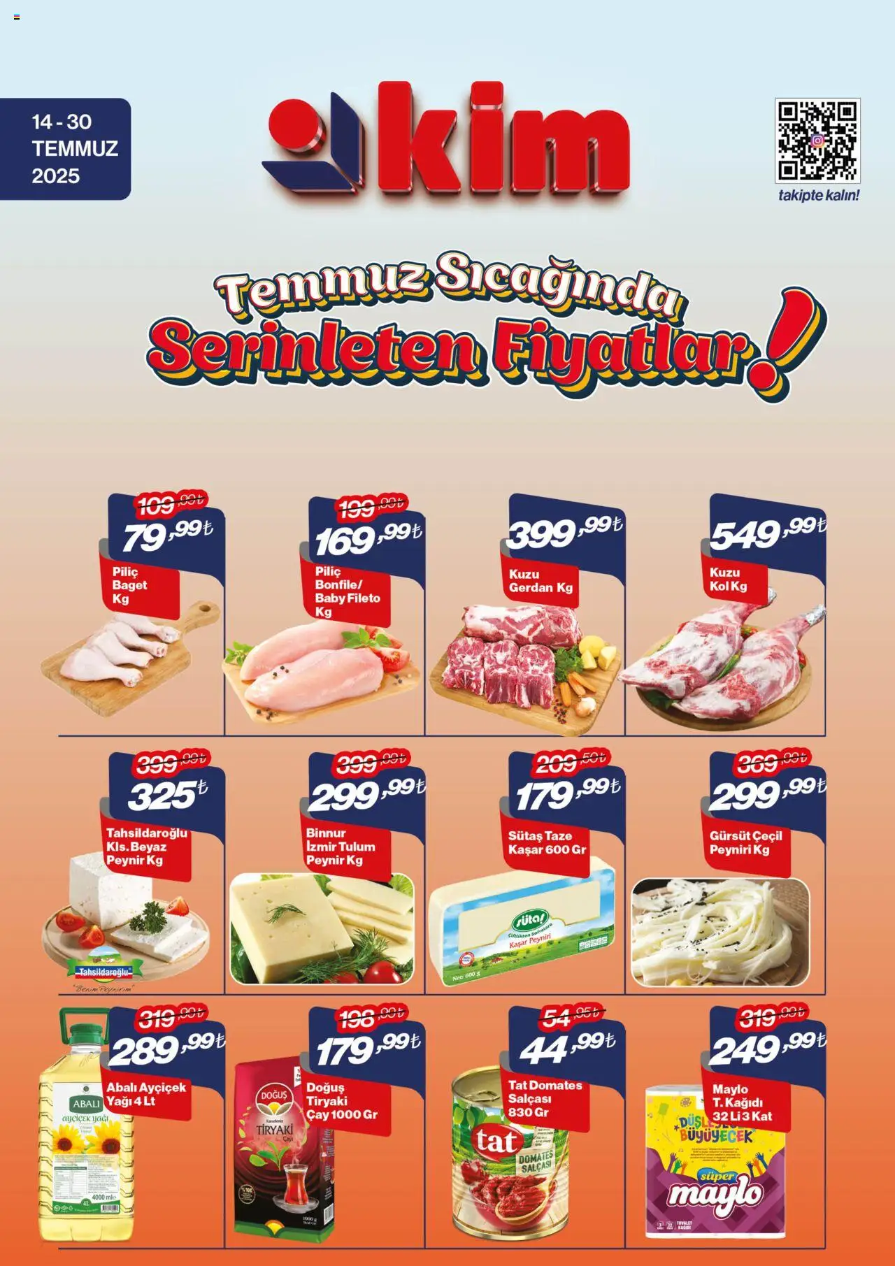 Kim Market Katalog - 14.07.2025 tarihinden itibaren geçerlidir | Sayfa: 1 | Ürünler: Duş, Peynir, Domates, Piliç