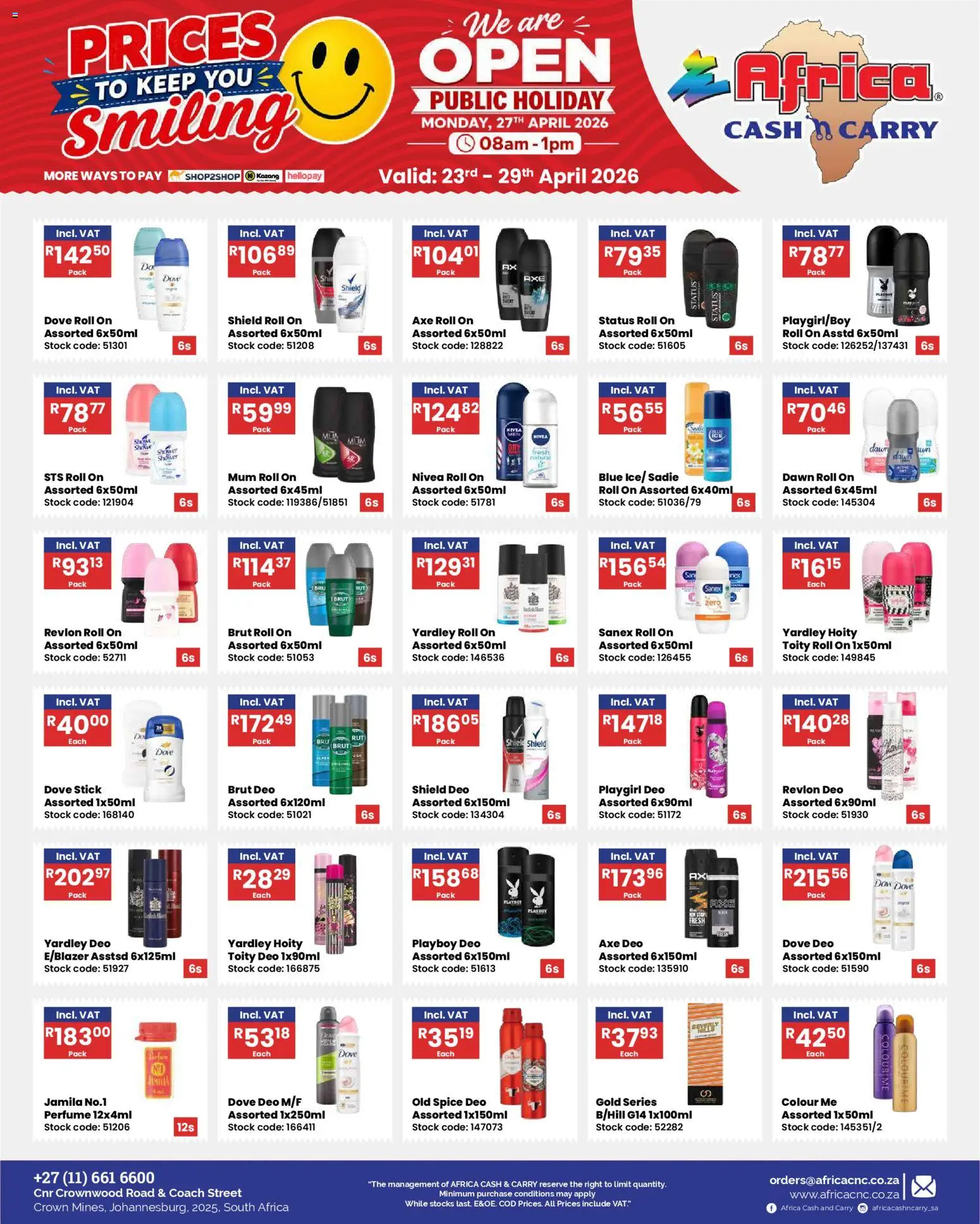 New Africa Cash & Carry catalogue – valid from 23.04.2026 | Page: 6 | Products: Perfume, Stock