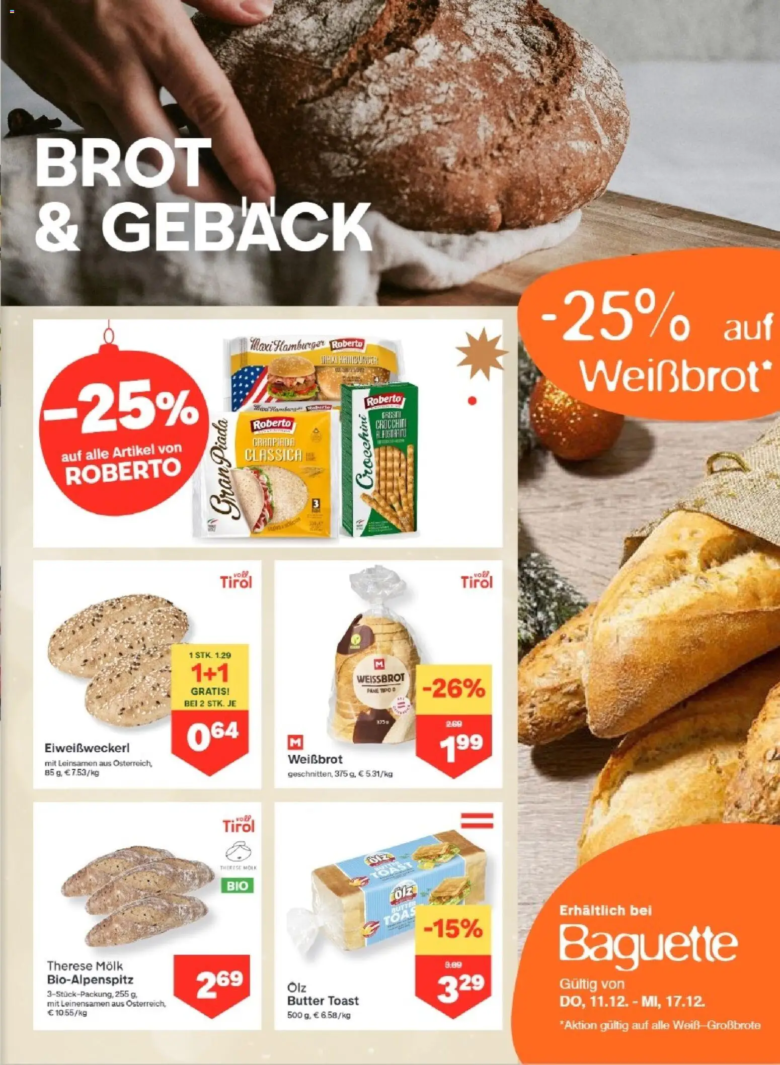 MPREIS Absam gültig ab 11.12.2025 | Seite: 5 | Produkte: Jääkaappipakastin, Butter, Brot