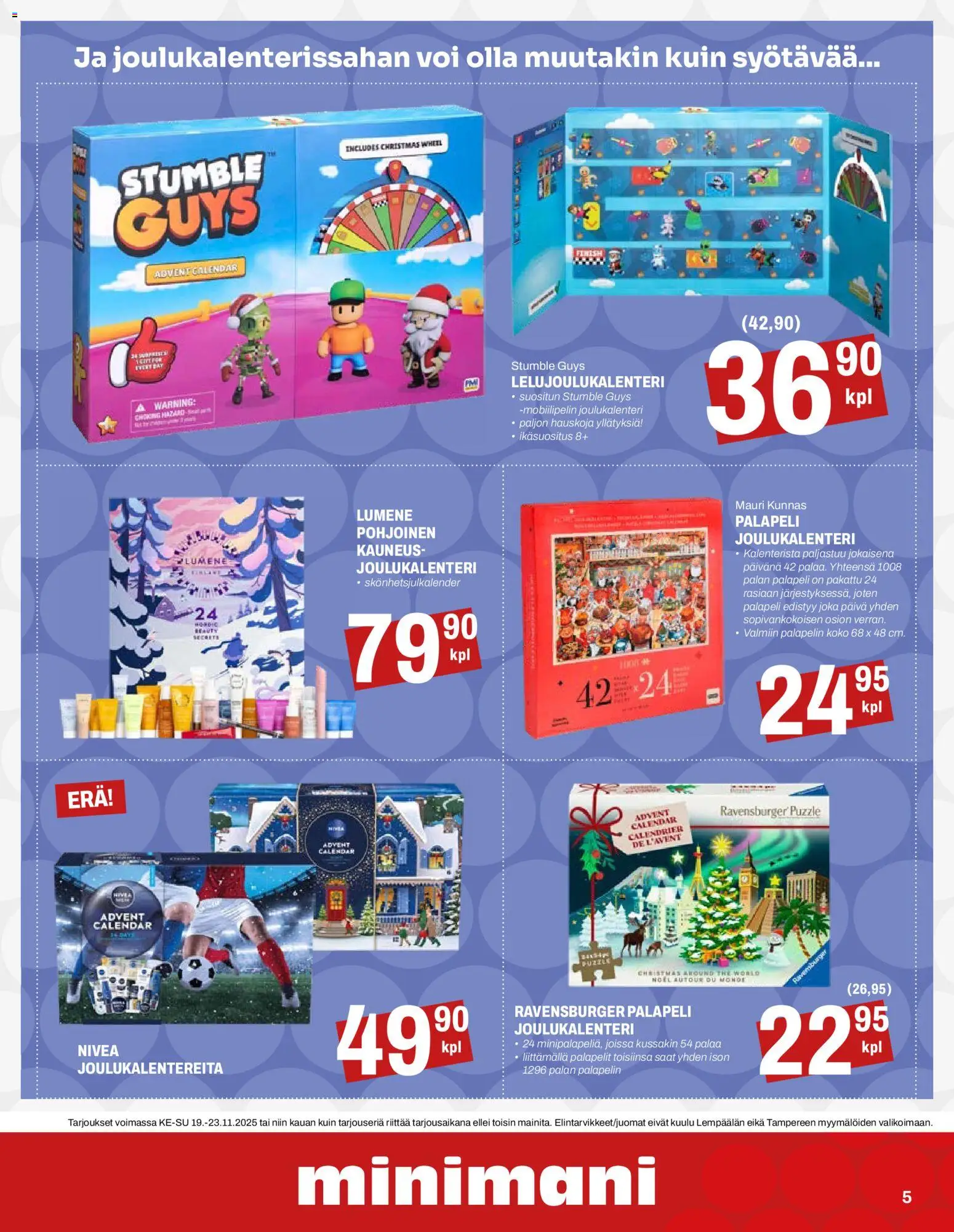 Minimani tarjoukset – voimassa 19.11.2025 alkaen | Sivu: 5 | Tuotteet: Joulukalenteri, Palapeli, Voi