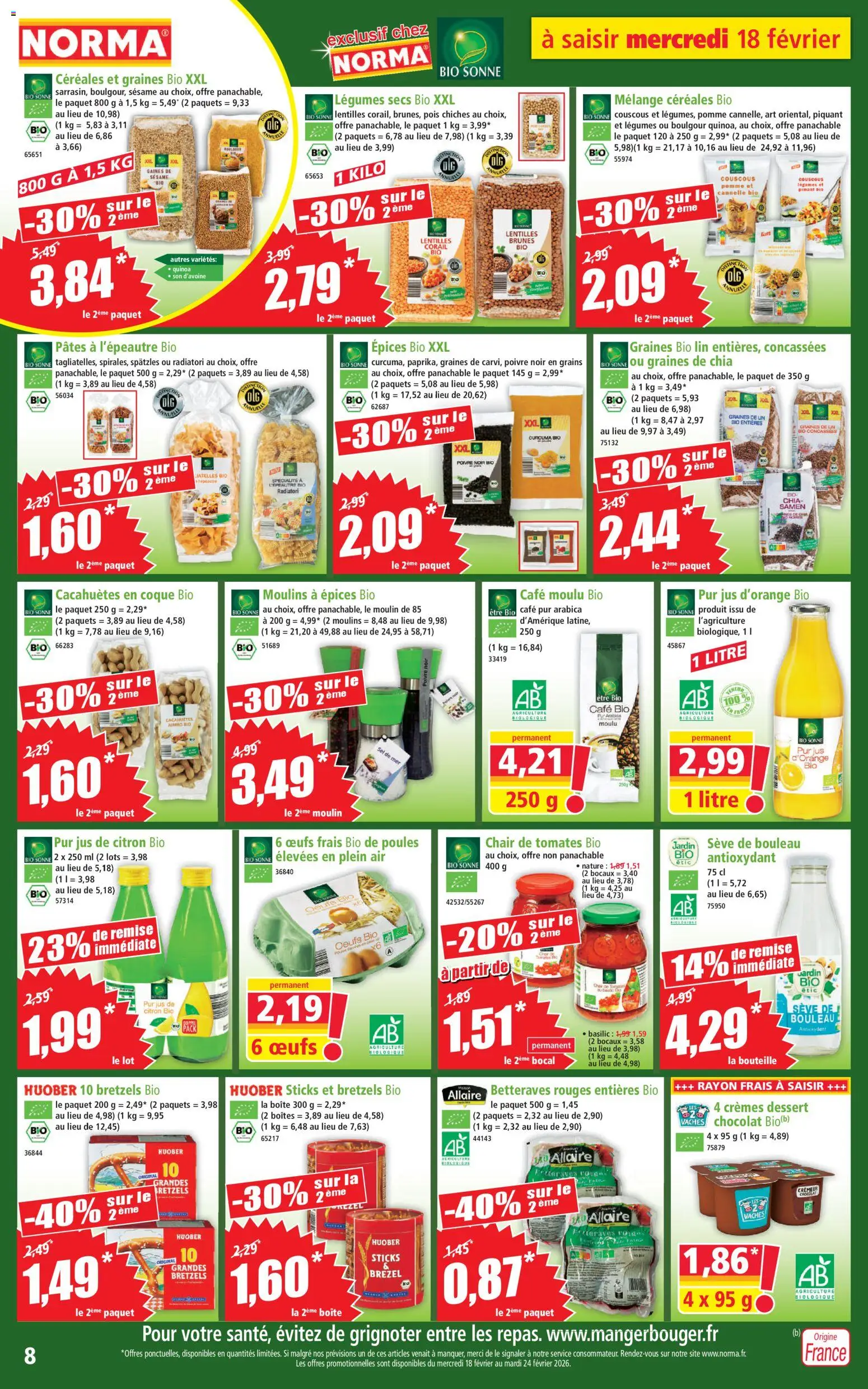 {H1} | Page: 8 | Produits: Sève de bouleau, Jus de citron, Café, Jus