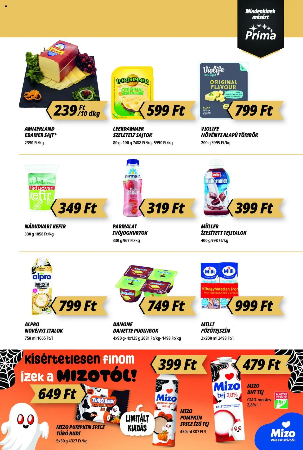 CBA Príma akciós ujság - amely érvényes a következő dátumtól: 16.10.2025 | Oldal: 3 | Termékek: Kefir, Túró rudi, Vegán, Túró