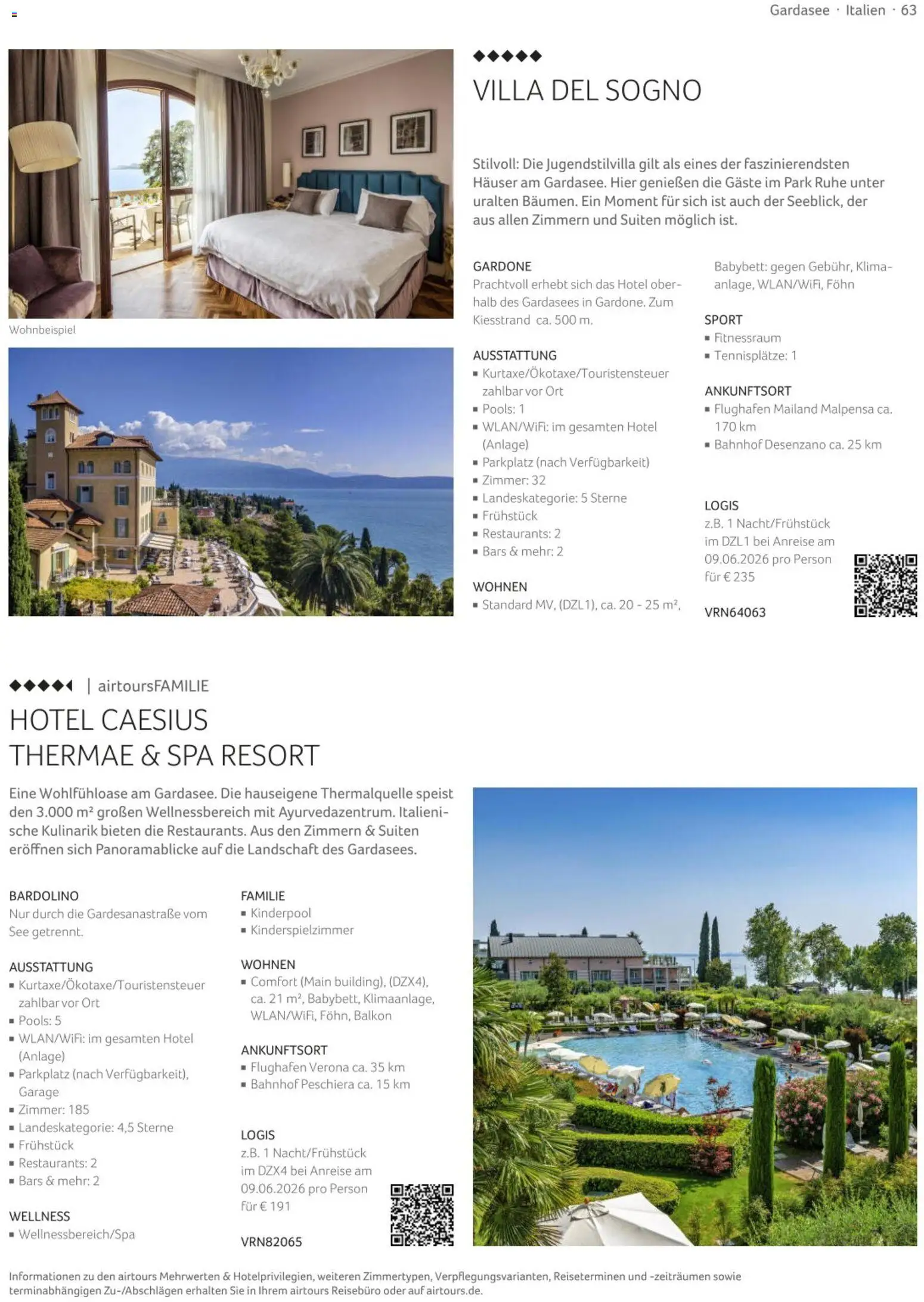 TUI airtours Katalog  Europareisen 2025/26 – gültig ab 01.11.2025 | Seite: 63 | Produkte: Babybett, Föhn