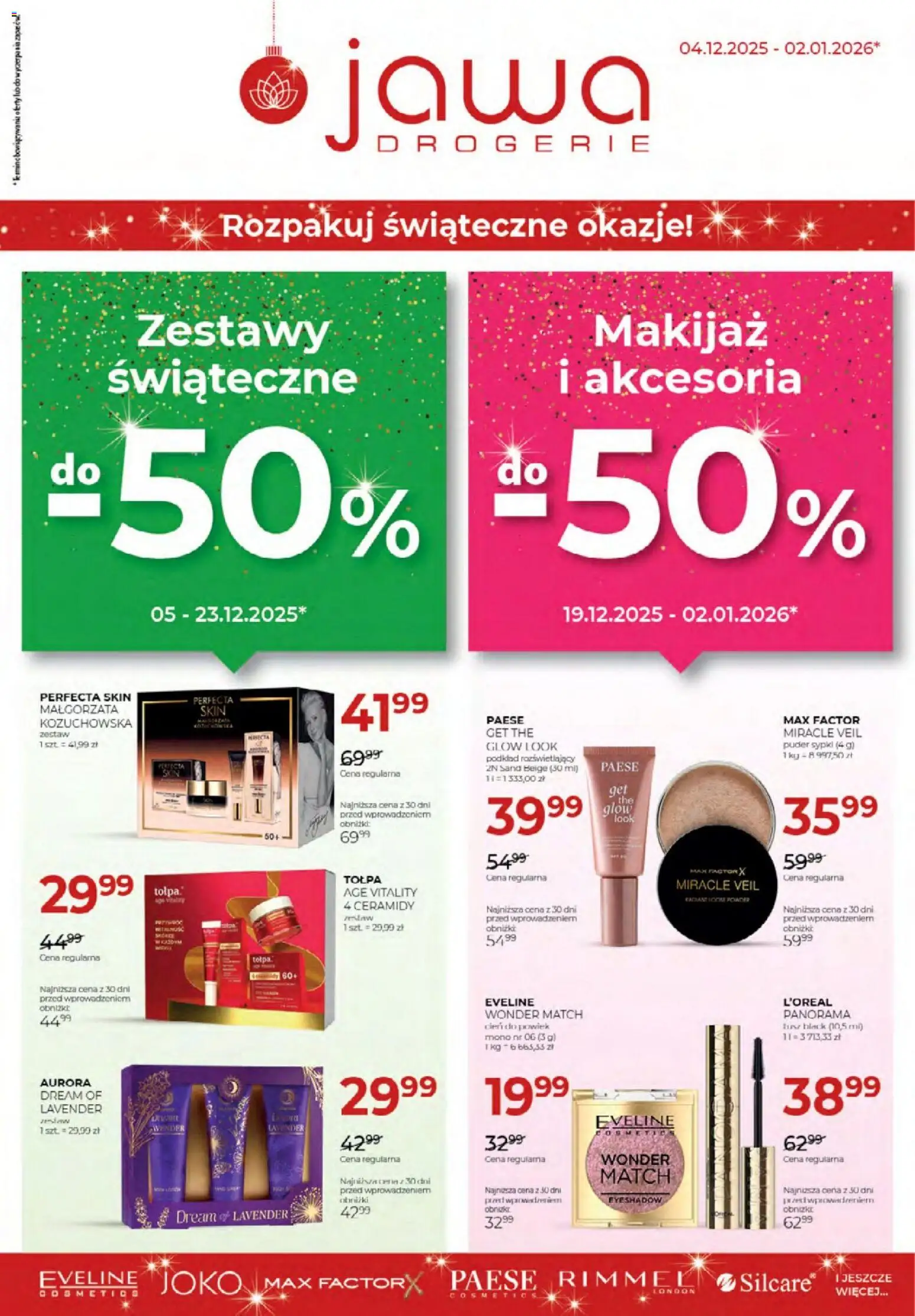 Jawa Gazetka od 04.12.2025 | Strona: 1 | Produkty: Makijaż, Puder