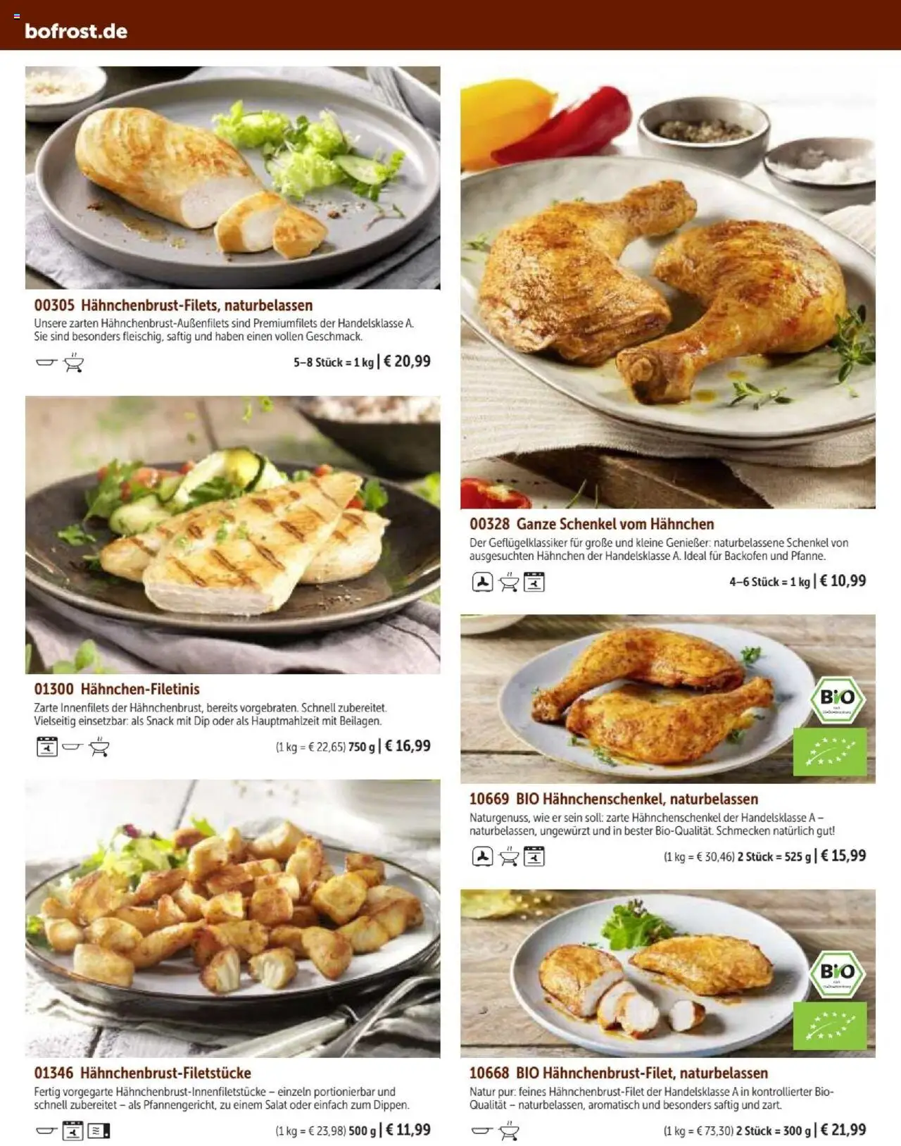 Bofrost Katalog – gültig ab 07.09.2025 | Seite: 70 | Produkte: Hahnchen, Hahnchenschenkel, Backofen, Salat