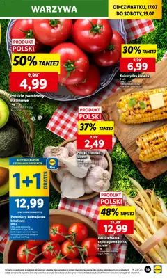 Lidl Gazetka od 17.07.2025 | Strona: 21 | Produkty: Kukurydza, Pomidory malinowe, Pomidory, Warzywa