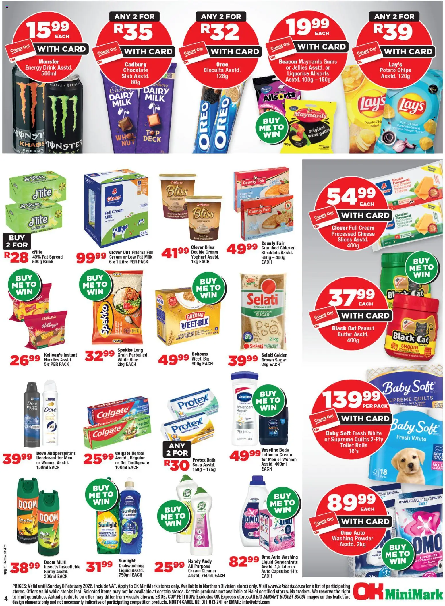 New OK Foods catalogue – valid from 21.01.2026 | Page: 4 | Products: Milk, Powder, Noodles, Chips
