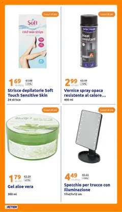 Volantino Action del 13.08.2025 | Pagina: 22 | Prodotti: Aloe vera, Specchio, Trucco