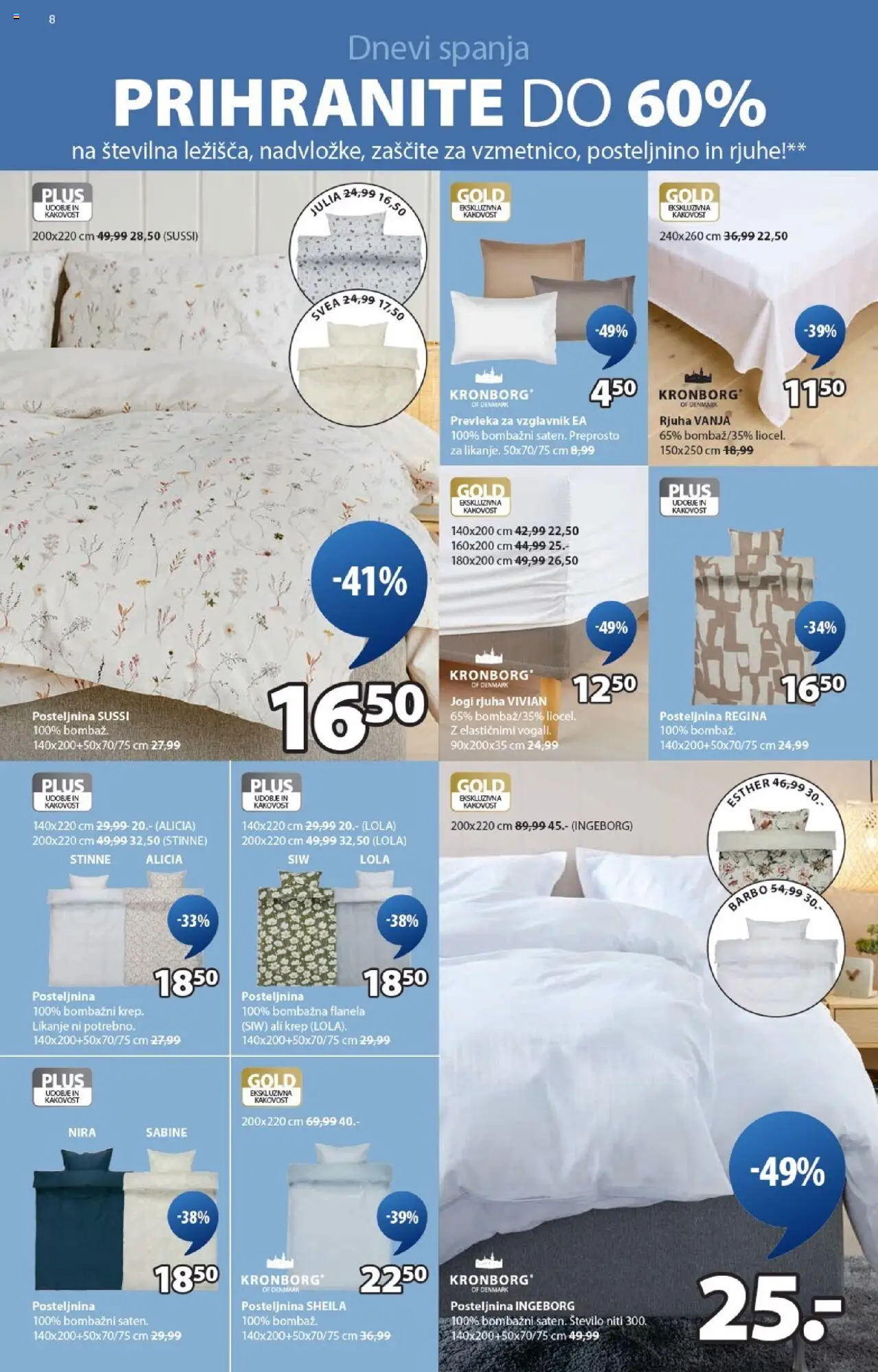Novi JYSK katalog ponudbe – veljaven od 01.10.2025 | Stran: 8 | Izdelki: Prevleka, Posteljnina, Rjuha, Jogi