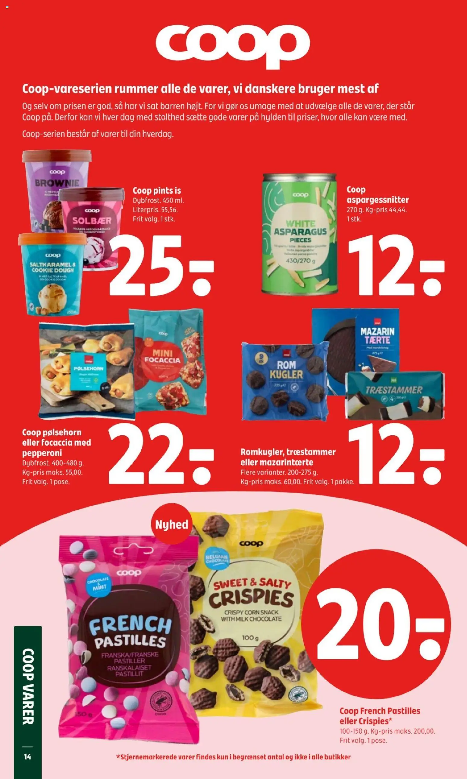 Coop 365 tilbudsavis – gyldig fra 19.03.2026 | Side: 13 | Produkter: Is, Mazarintærte, Solbær, Focaccia