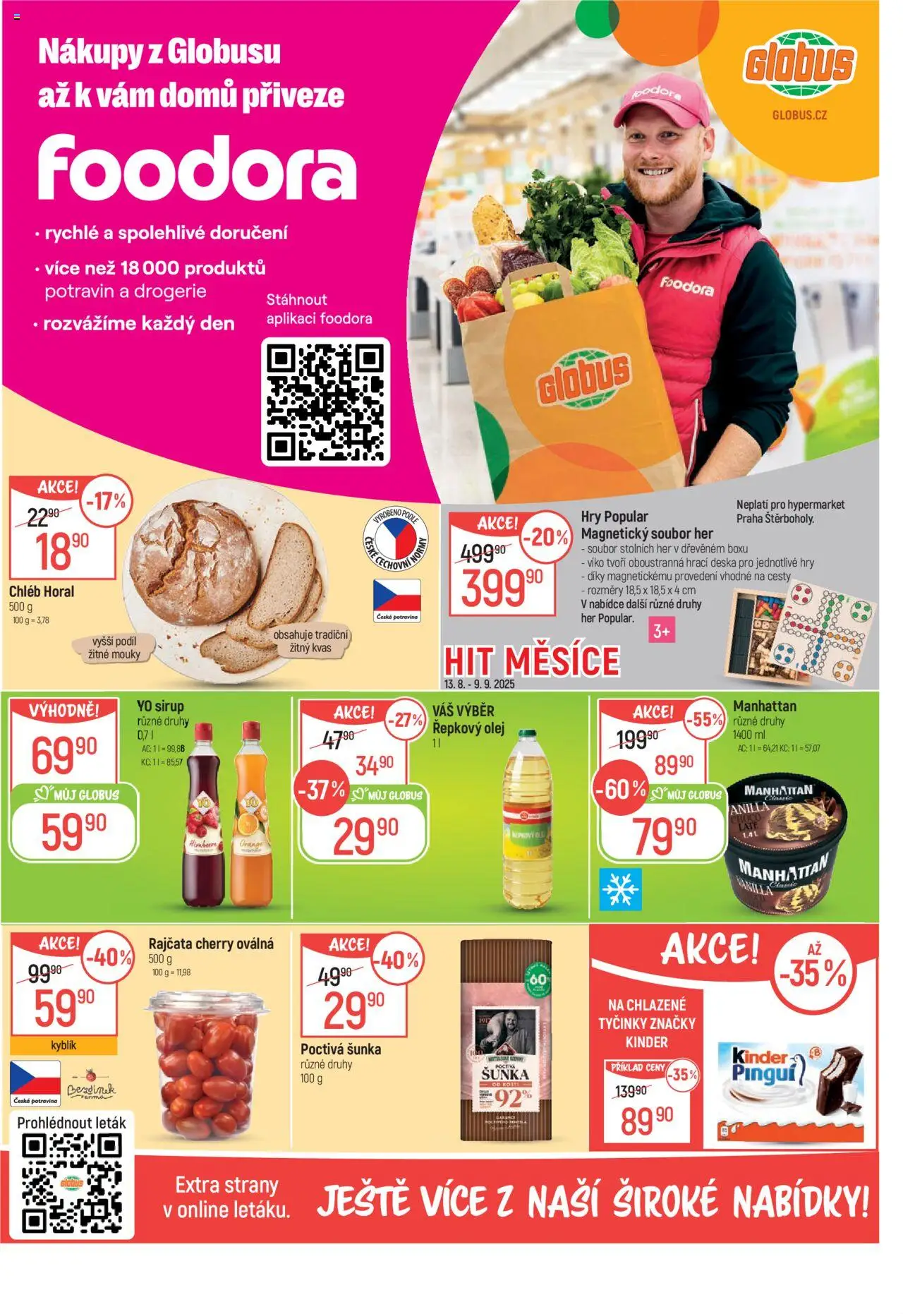 Globus leták - České Budějovice od 13.08.2025 | Strana: 2 | Produkty: Olej, Řepkový olej, Sirup, Kinder