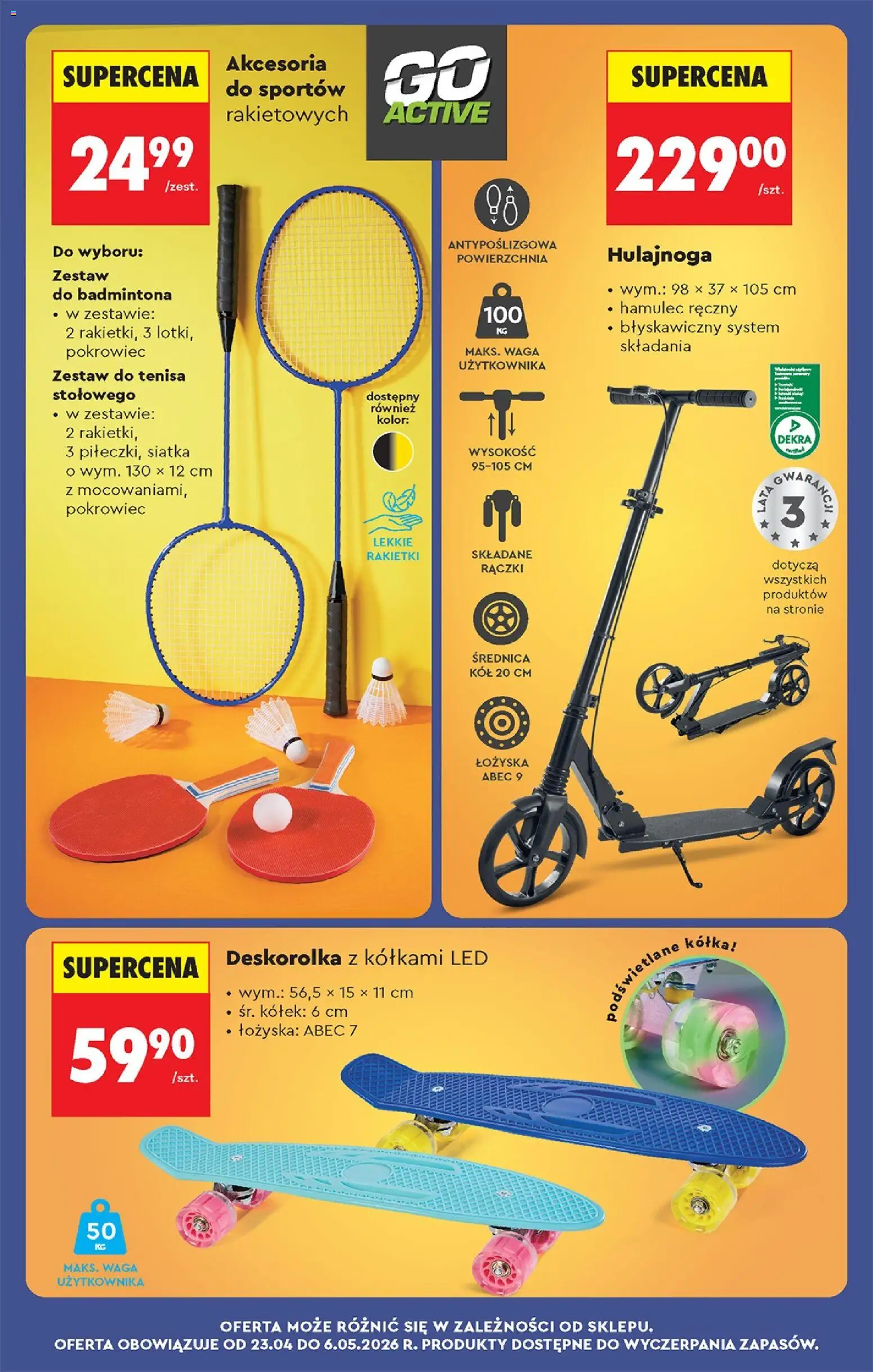 Biedronka gazetka od czwartku od 23.04.2026 | Strona: 87 | Produkty: Waga, Deskorolka, Siatka