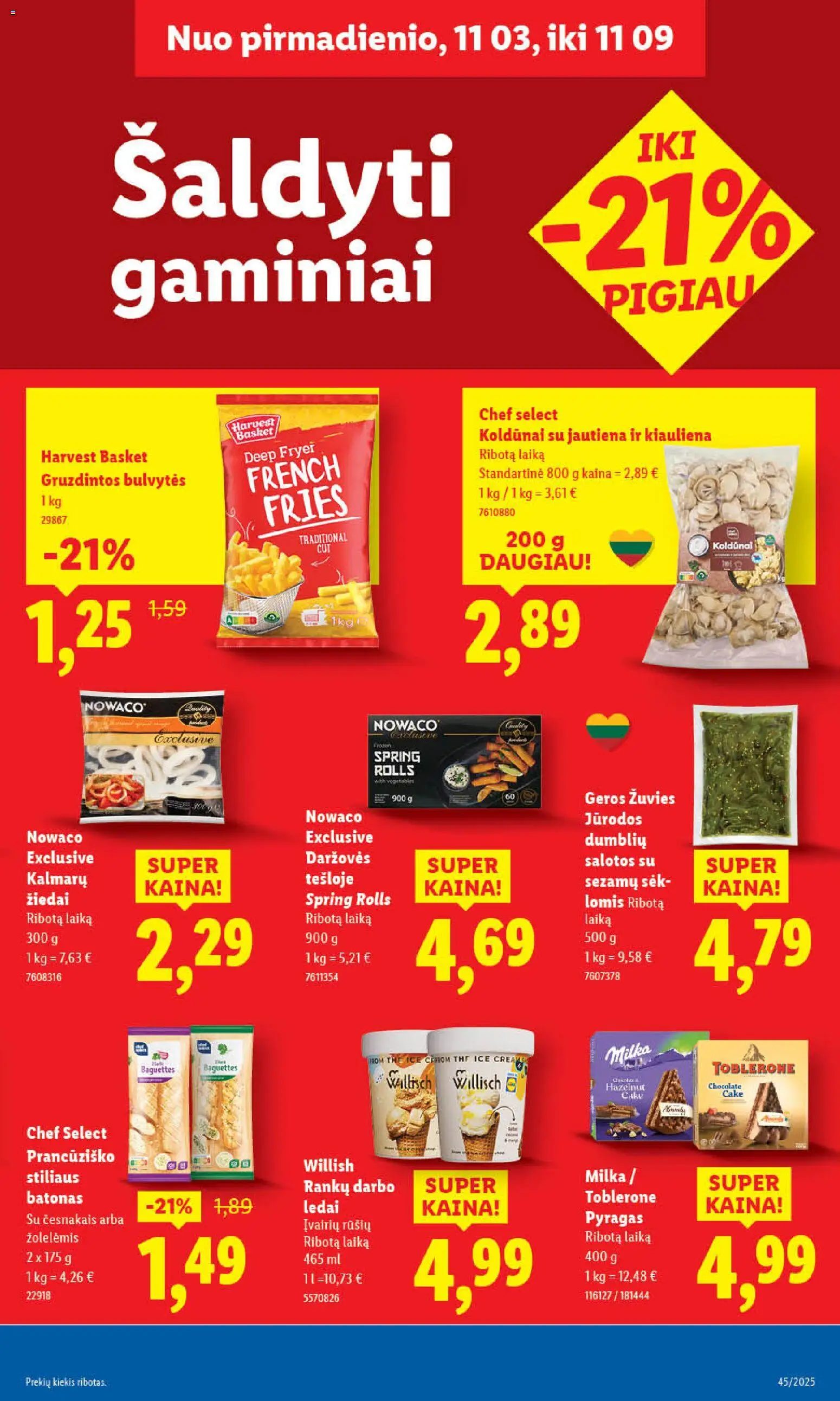 LIDL akcijos nuo 06.11.2025 | Puslapis: 37 | Prekių: Ledai, Salotos, Batonas, Pyragas
