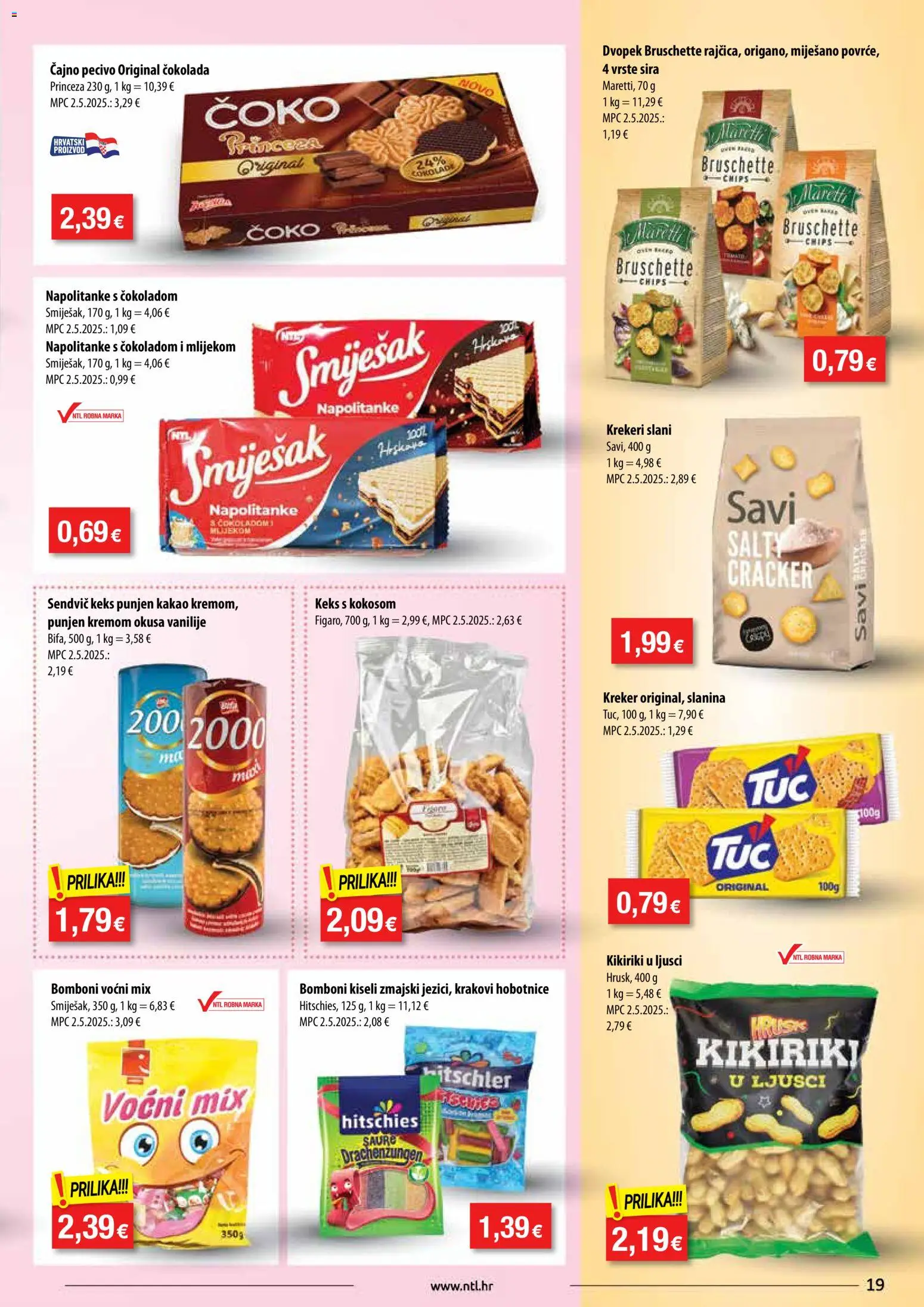 NTL katalog | vrijedi od 19.11.2025 | Stranica: 19 | Proizvodi: Čokolada, Slanina, Krekeri, Kakao