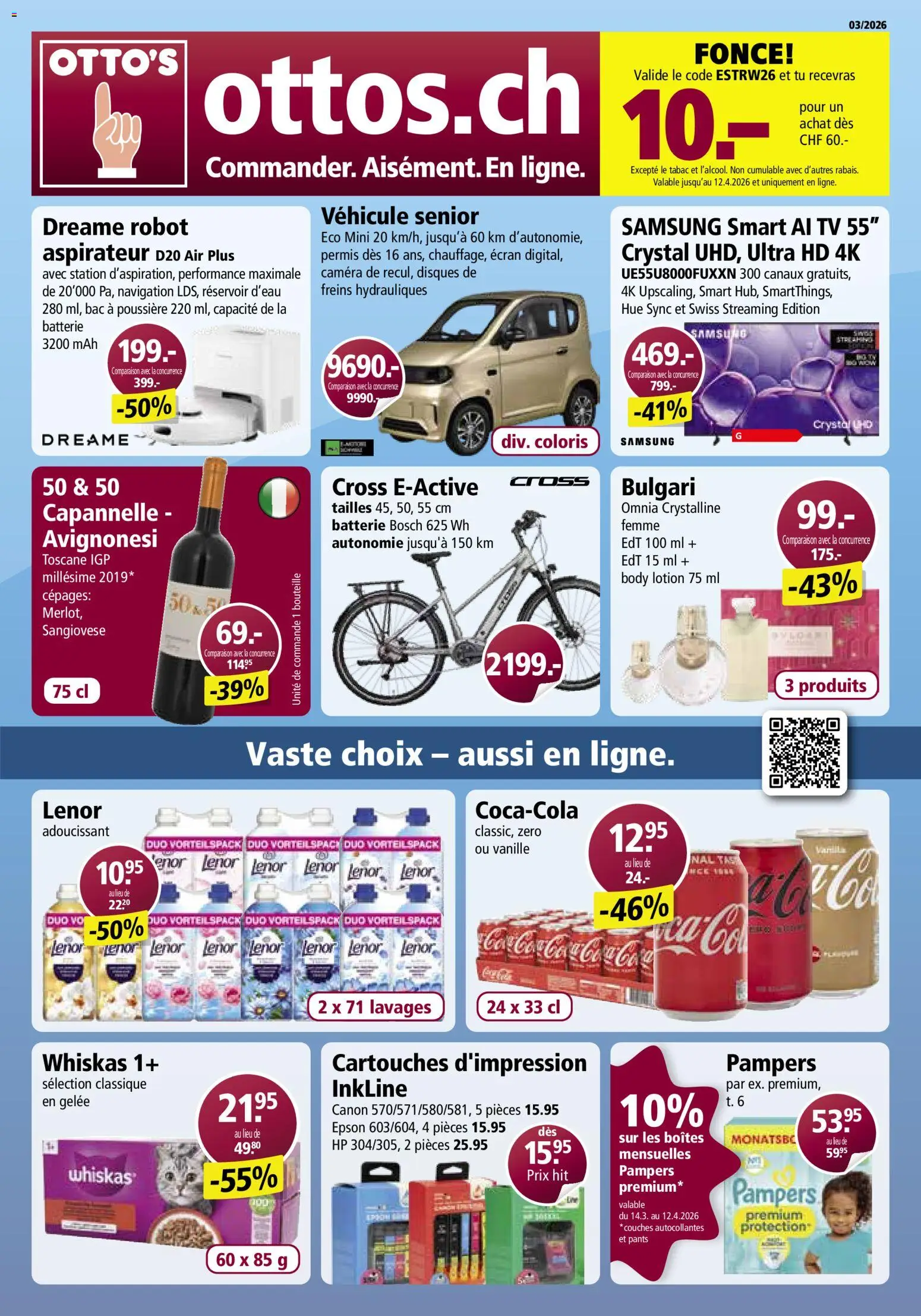 Otto's aktionen Online FR – gültig ab 09.03.2026 | Seite: 1 | Produkte: Navigation, Batterie, TV, HP