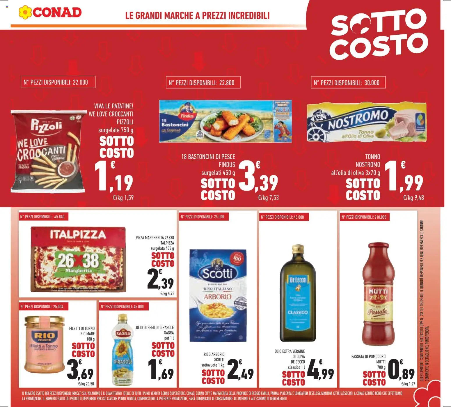 Volantino Conad del 29.01.2026 | Pagina: 3 | Prodotti: Olive, Passata di pomodoro, Olio extra vergine, Mutti