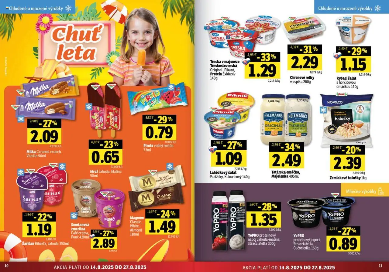 Fresh Stredné a západné Slovensko │ platný od 14.08.2025 | Strana: 6 | Produkty: Jogurt, Protein, Zmrzlina, Melón