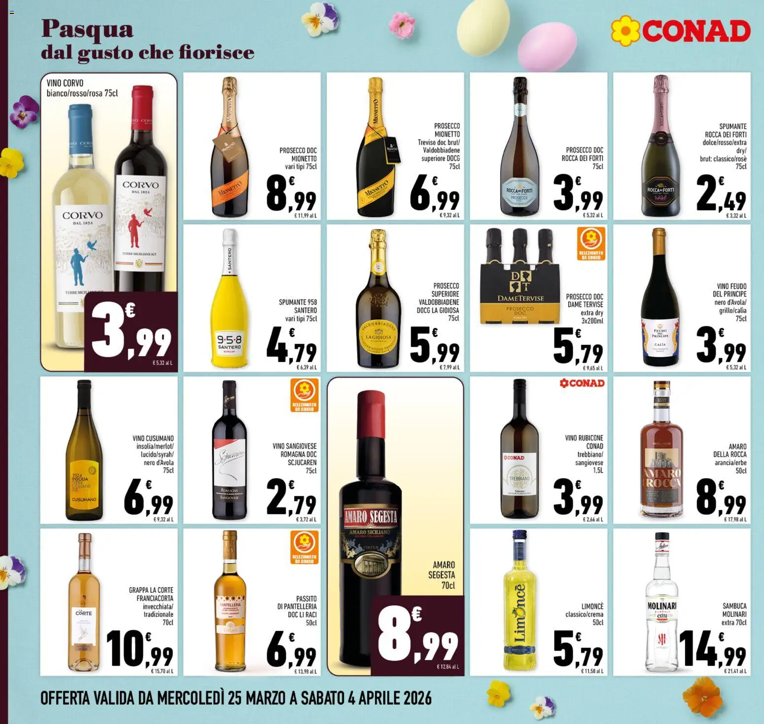 Volantino Conad del 25.03.2026 | Pagina: 6 | Prodotti: Vino, Spumante, Limoncello, Grappa
