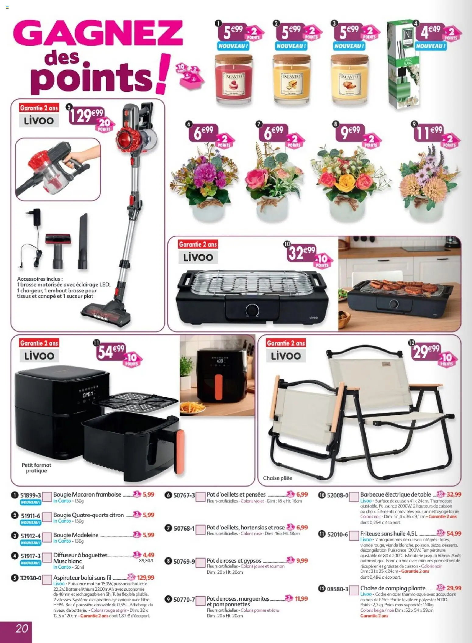 {H1} | Page: 20 | Produits: Friteuse, Brosse, Canapé, Cadre