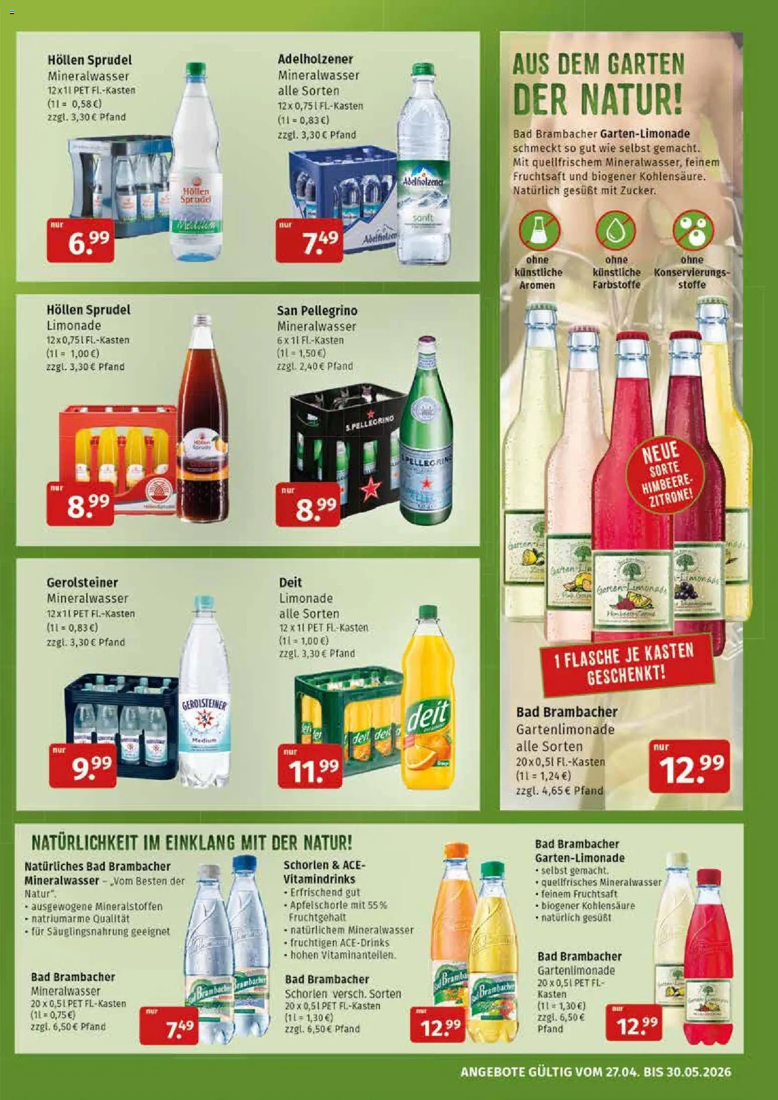 Markgrafen Prospekt – gültig ab 27.04.2026 | Seite: 3 | Produkte: Adelholzener, Mineralwasser, Zitrone, Gerolsteiner