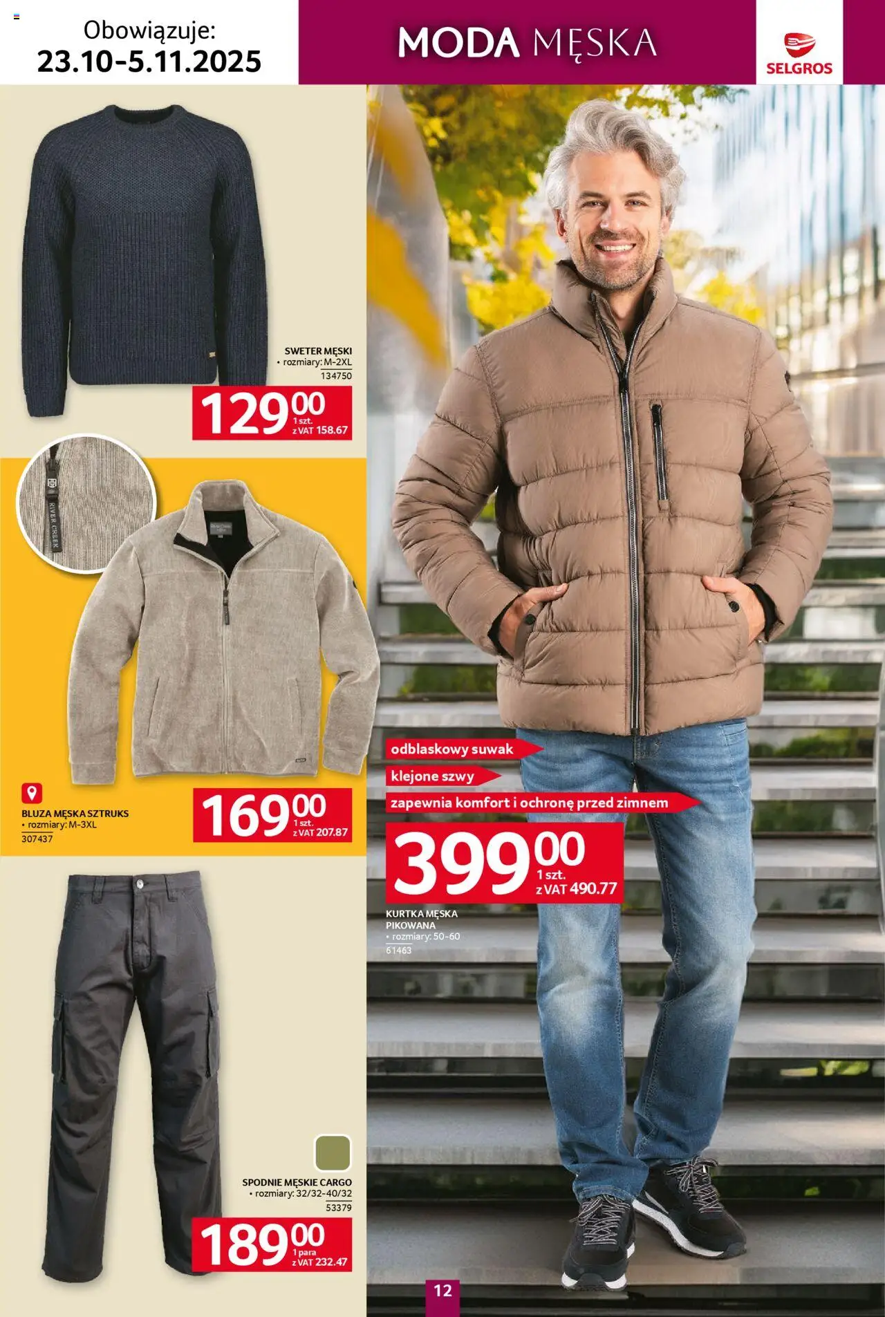 Selgros cash&carry Gazetka - Tekstylia od 23.10.2025 | Strona: 12 | Produkty: Sweter, Kurtka, Spodnie