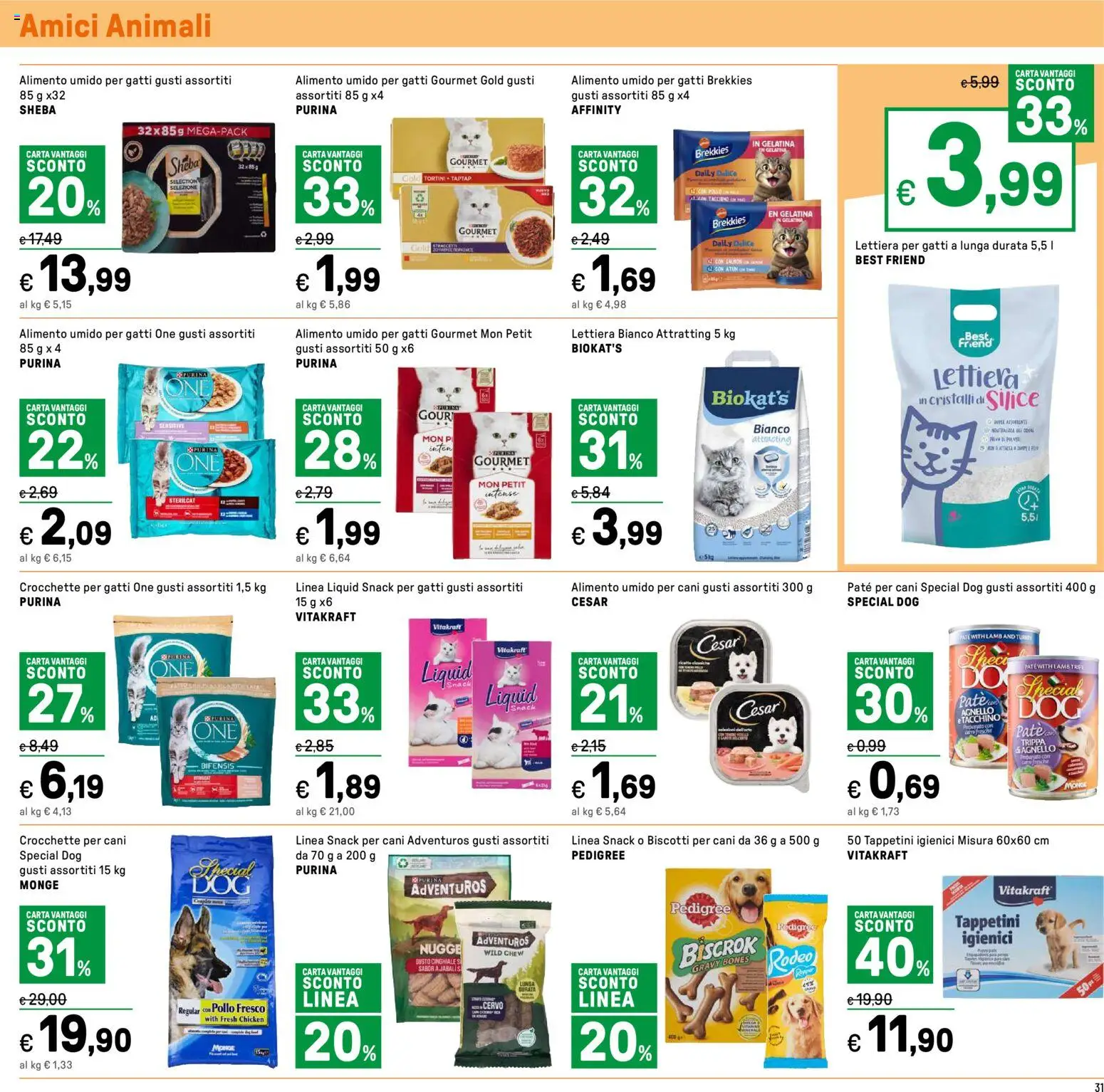 Volantino Iper del 16.01.2026 | Pagina: 31 | Prodotti: Lettiera per gatti, Biscotti, The, Agnello