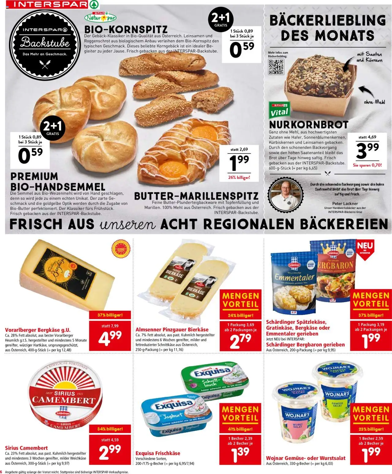 Interspar Flugblatt - Kärnten gültig ab 05.06.2025 | Seite: 6 | Produkte: Salat, Wurst, Joghurt, Brot