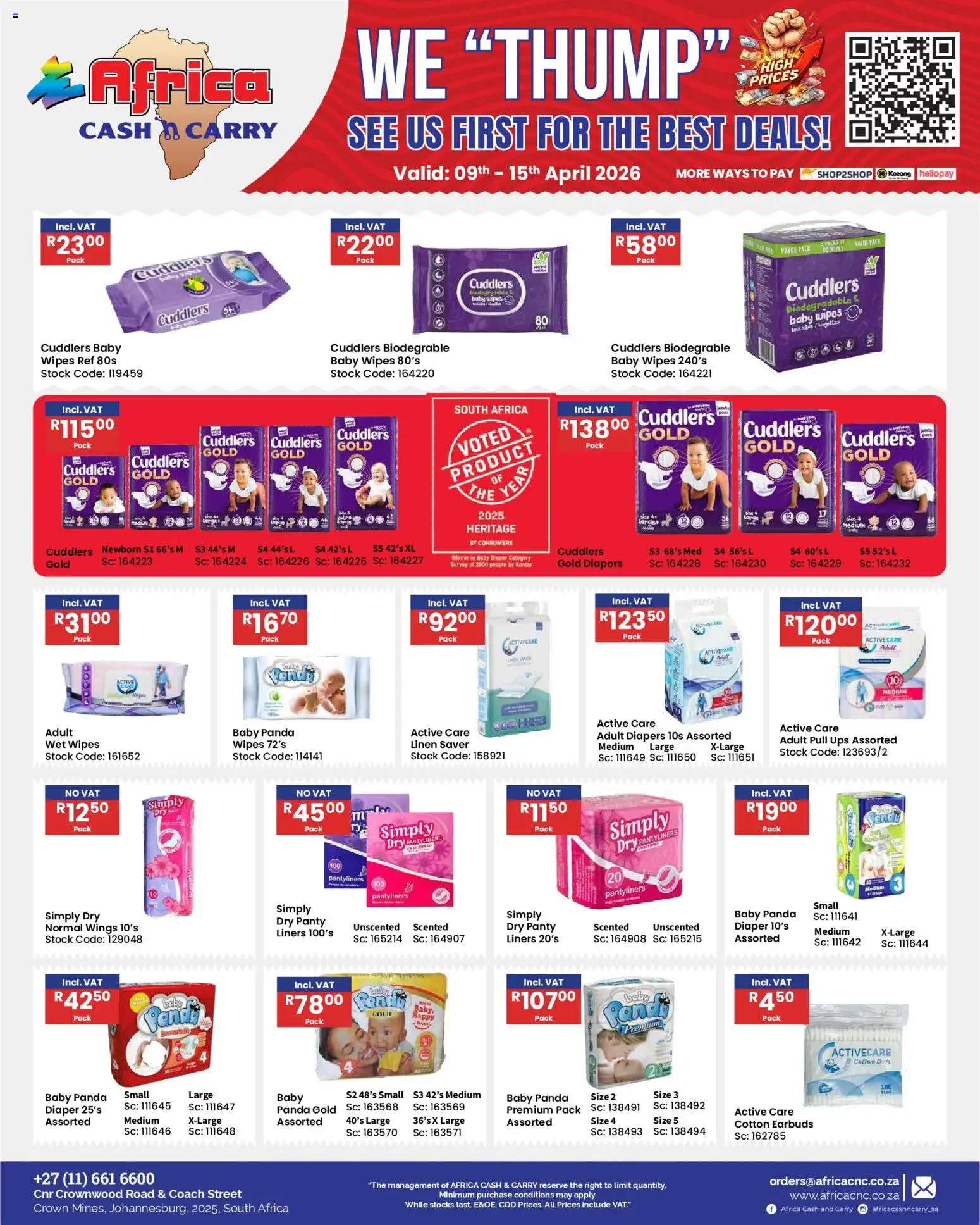 New Africa Cash & Carry catalogue – valid from 09.04.2026 | Page: 40 | Products: Earbuds, Stock