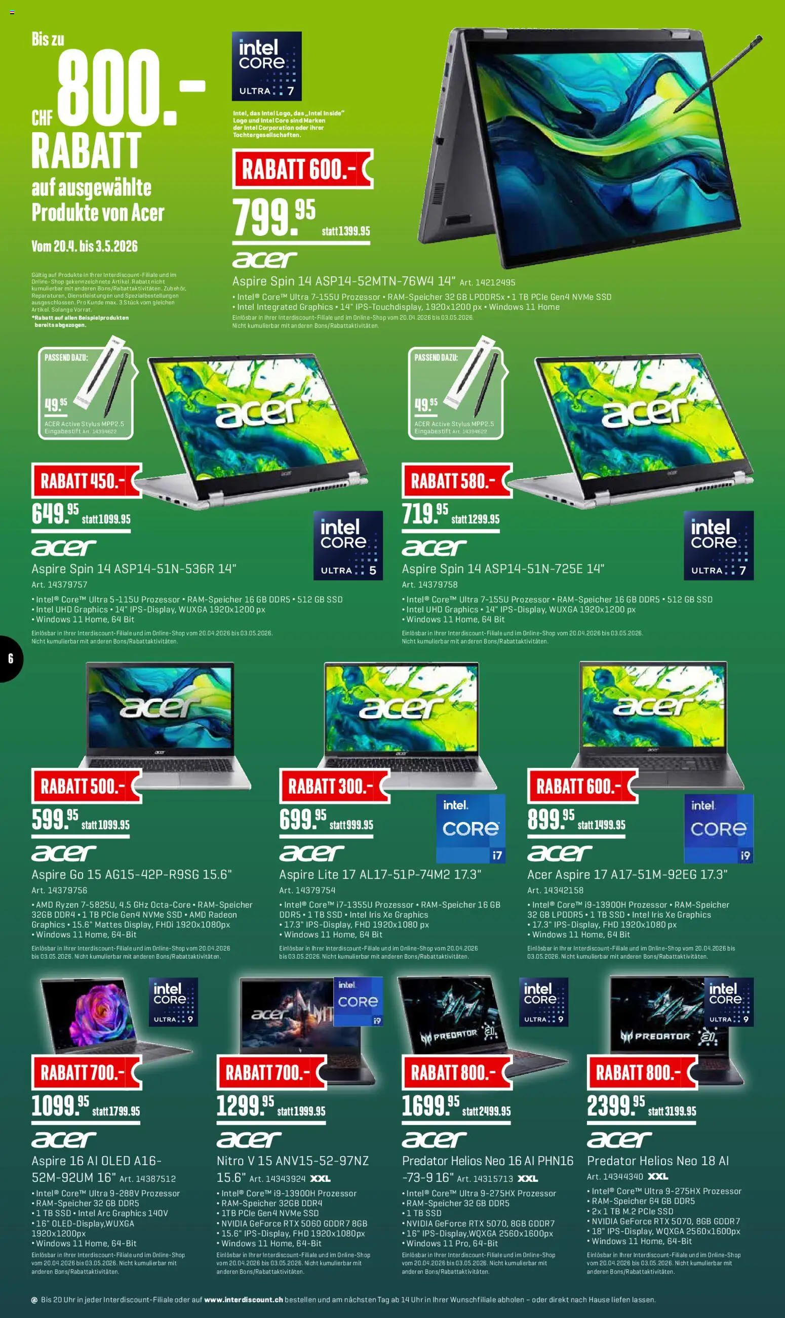Interdiscount aktionen 20% Rabatt – gültig ab 27.04.2026 | Seite: 6 | Produkte: Uhr