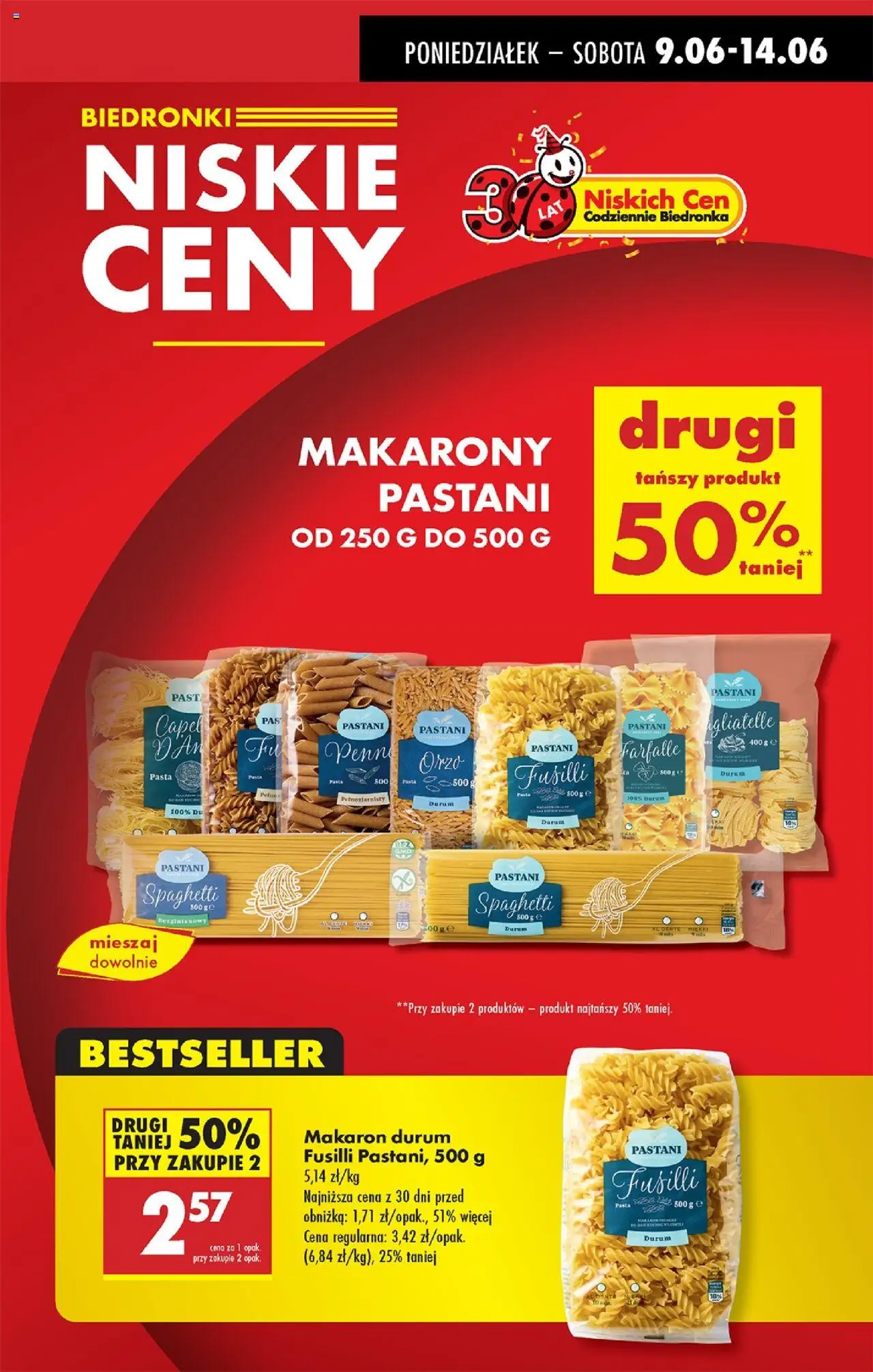 Biedronka gazetka od 09.06.2025 | Strona: 7 | Produkty: Makaron durum, Penne, Makarony, Makaron