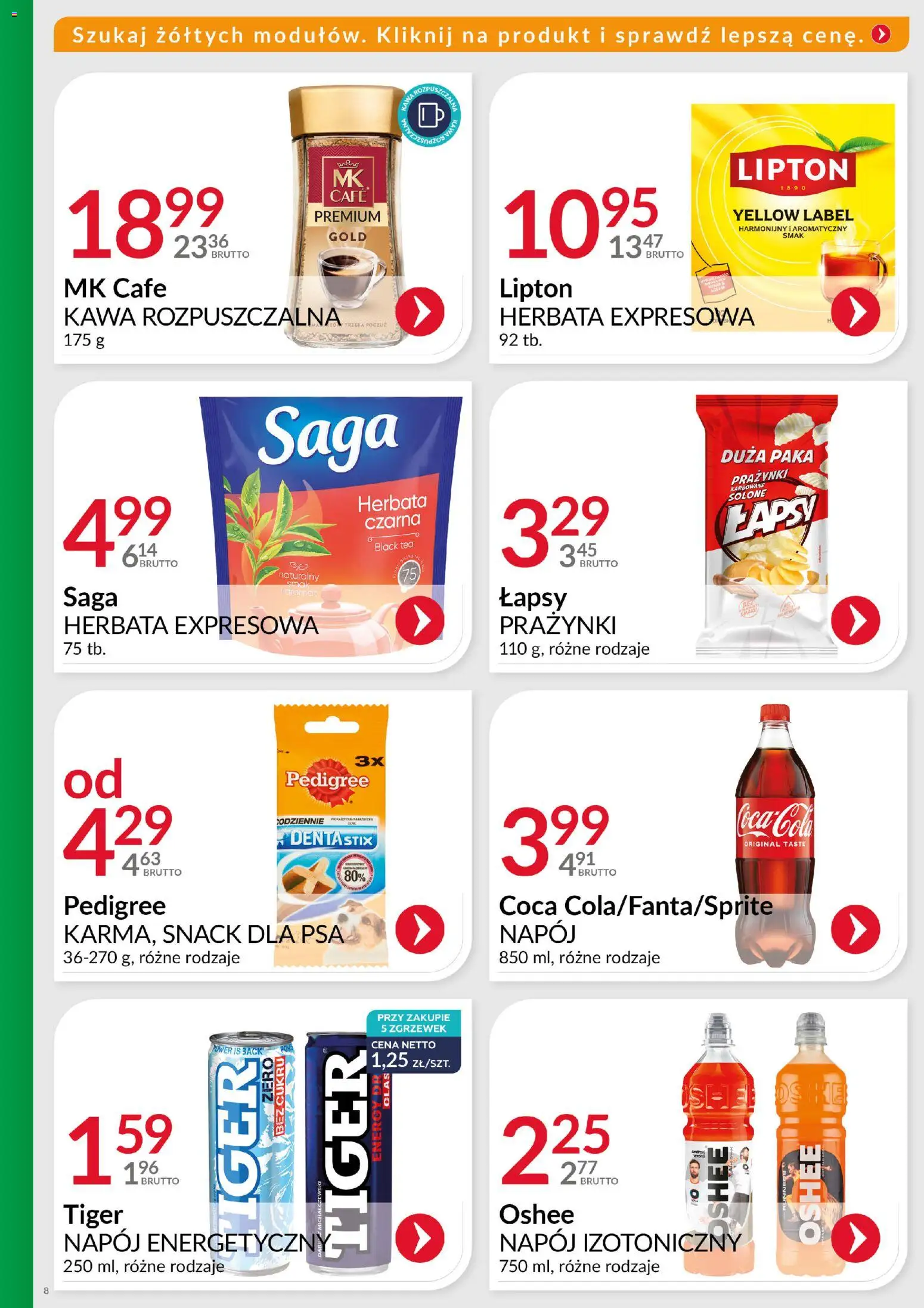 Eurocash Gazetka - Ofensywa Cenowa Spożywcza od 02.11.2025 | Strona: 8 | Produkty: Kawa rozpuszczalna, Pedigree, Kawa, Herbata