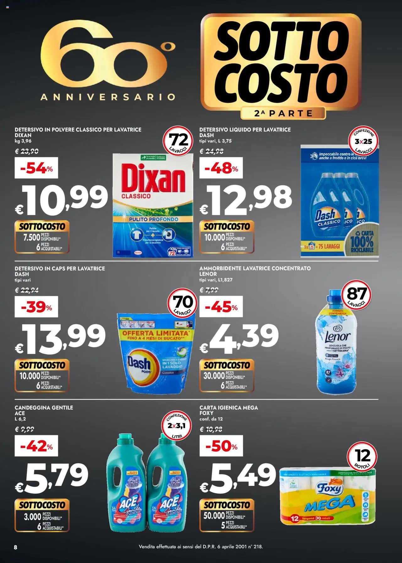 Volantino bennet del 05.06.2025 | Pagina: 8 | Prodotti: Carta igienica, Detersivo in polvere, Lavatrice, Lenzuola