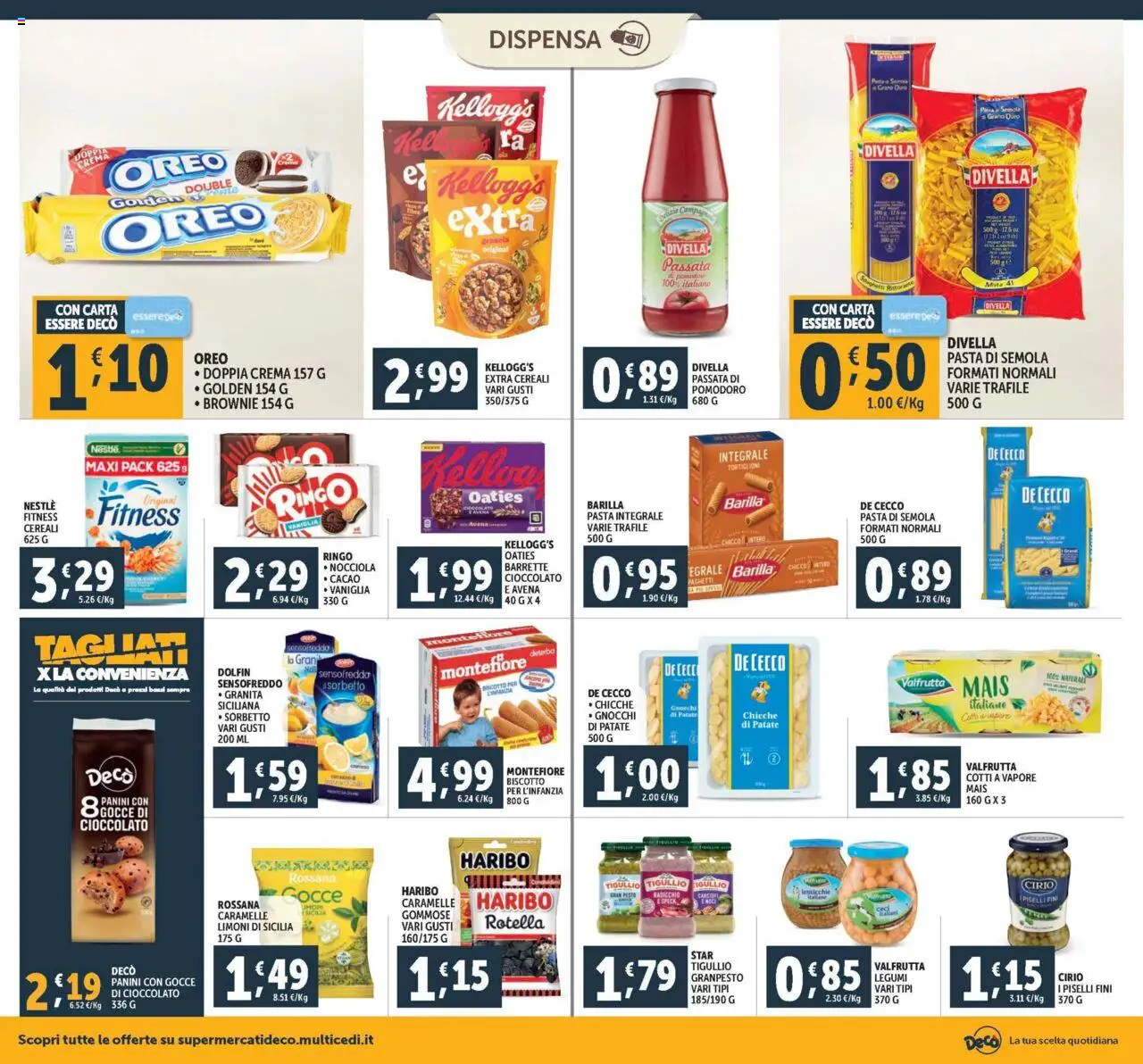 Volantino Decò del 08.08.2025 | Pagina: 14 | Prodotti: Sorbetto, Patate, Lenticchie, Pasta