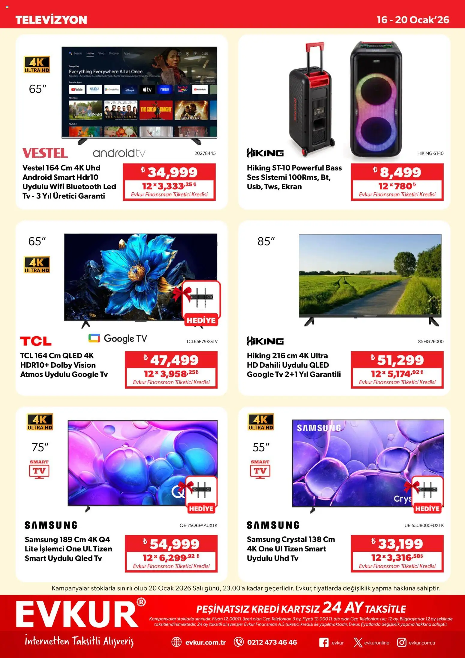 Evkur Katalog - 16.01.2026 tarihinden itibaren geçerlidir | Sayfa: 4 | Ürünler: TV, Televizyon, Ses, Ocak