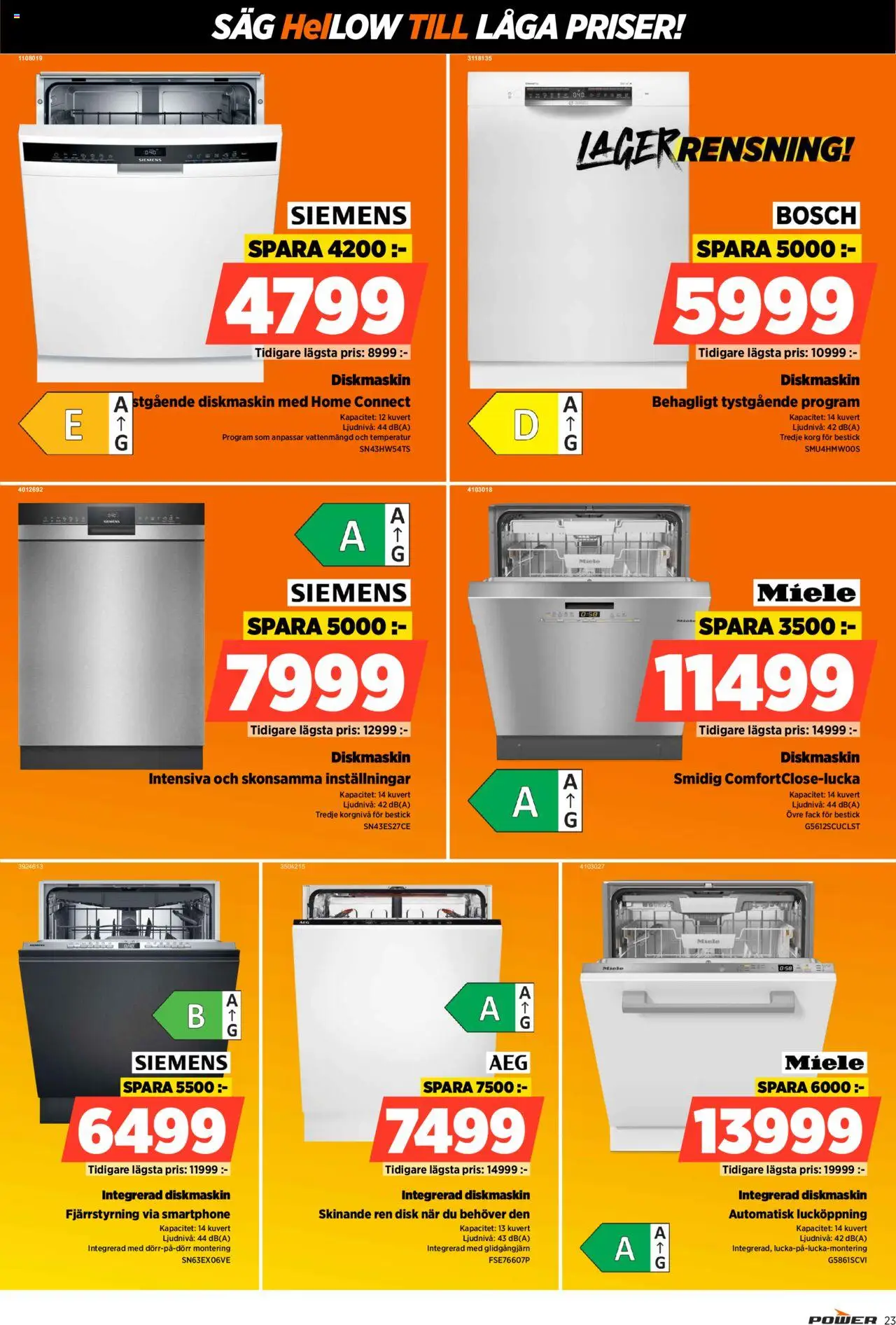Power reklamblad aktuell från 20.10.2025 | Sida: 23 | Produkter: Diskmaskin, Såg, Korg, Smartphone
