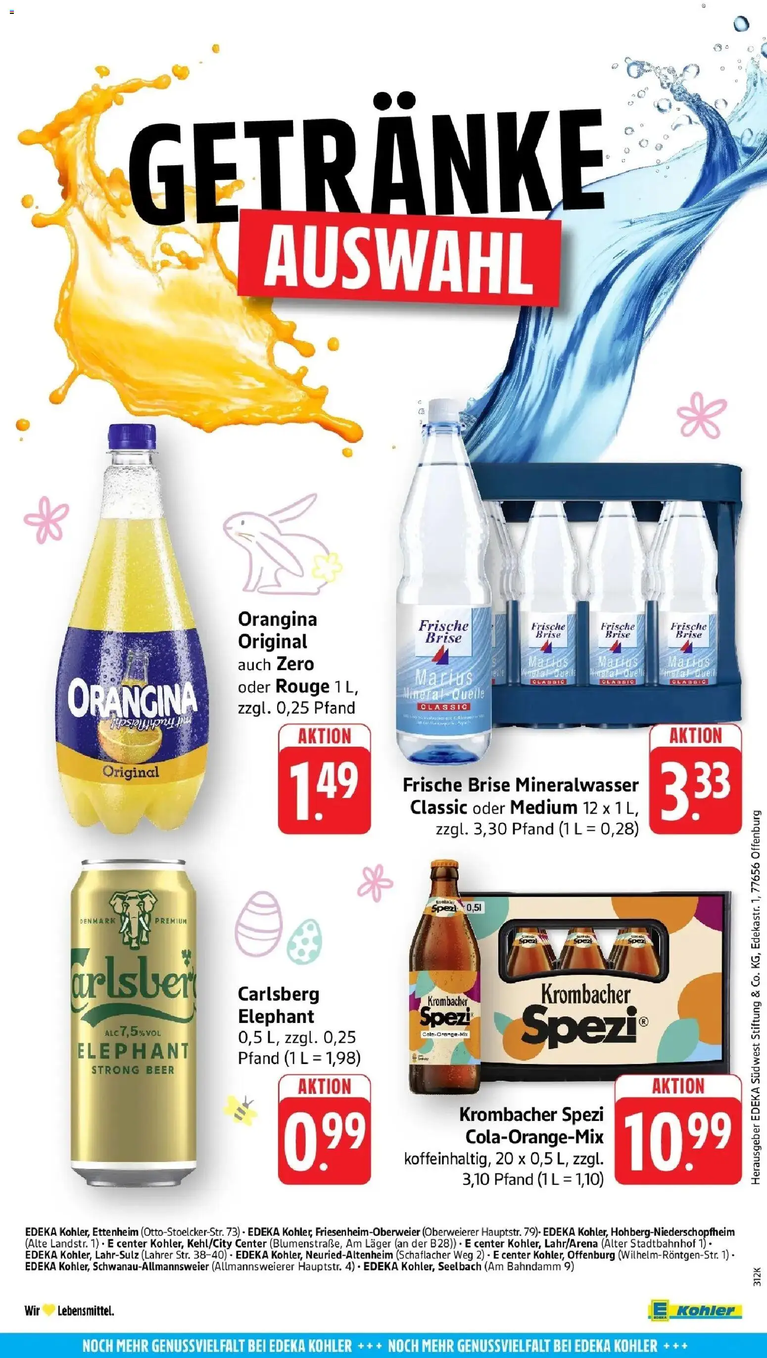 Edeka prospekt Ettenheim	 – gültig ab 29.03.2026 | Seite: 69 | Produkte: Carlsberg, Rouge, Mineralwasser, Krombacher
