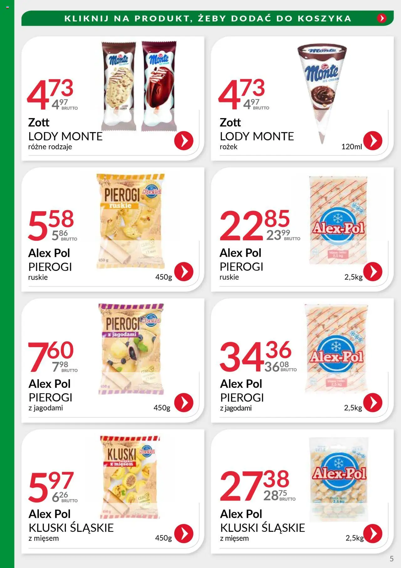 Eurocash Gazetka - Oferta Południe od 03.08.2025 | Strona: 5 | Produkty: Pierogi, Kluski śląskie, Lody