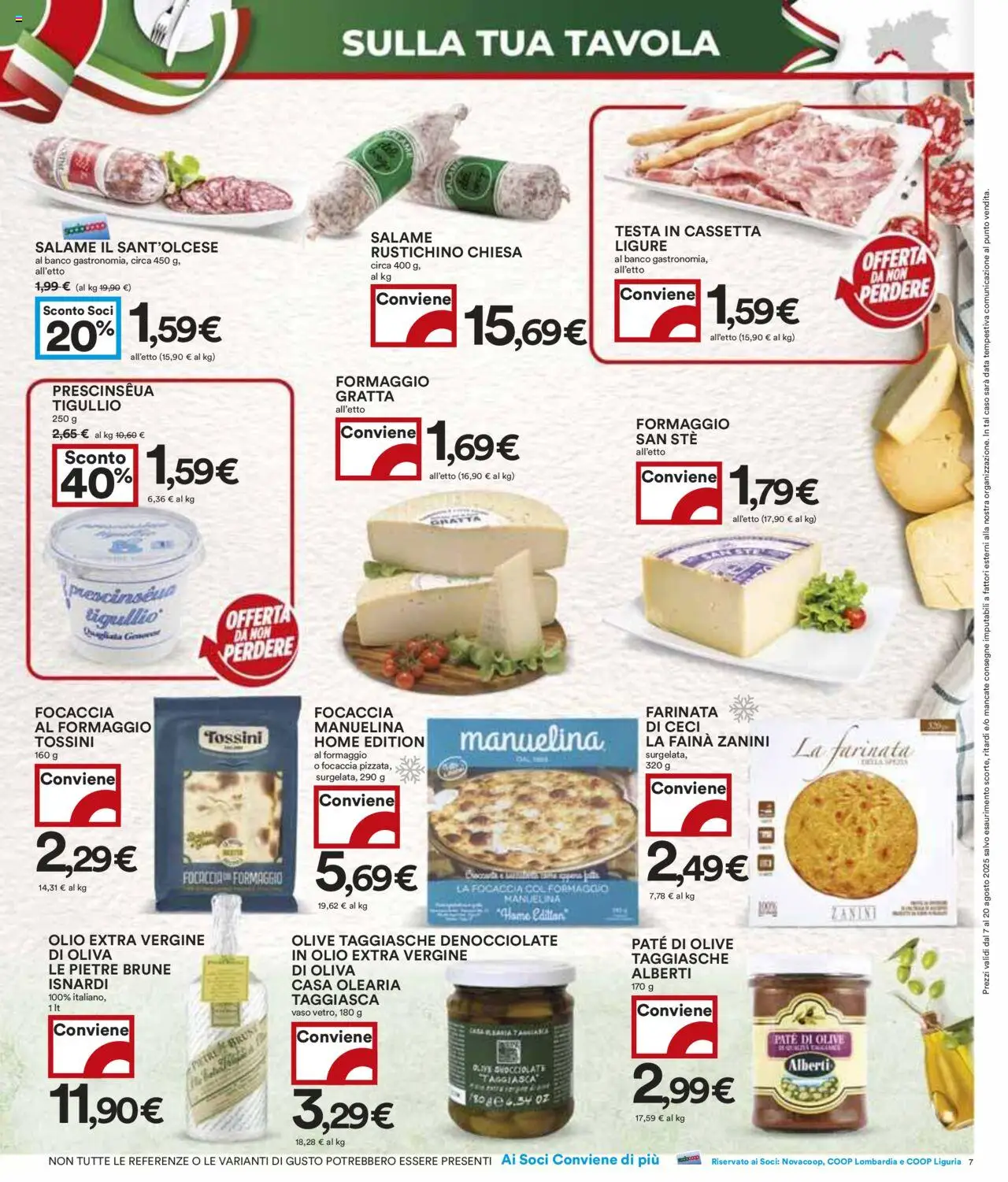 Volantino COOP del 07.08.2025 | Pagina: 7 | Prodotti: Paté, Salame, Ceci, Formaggio